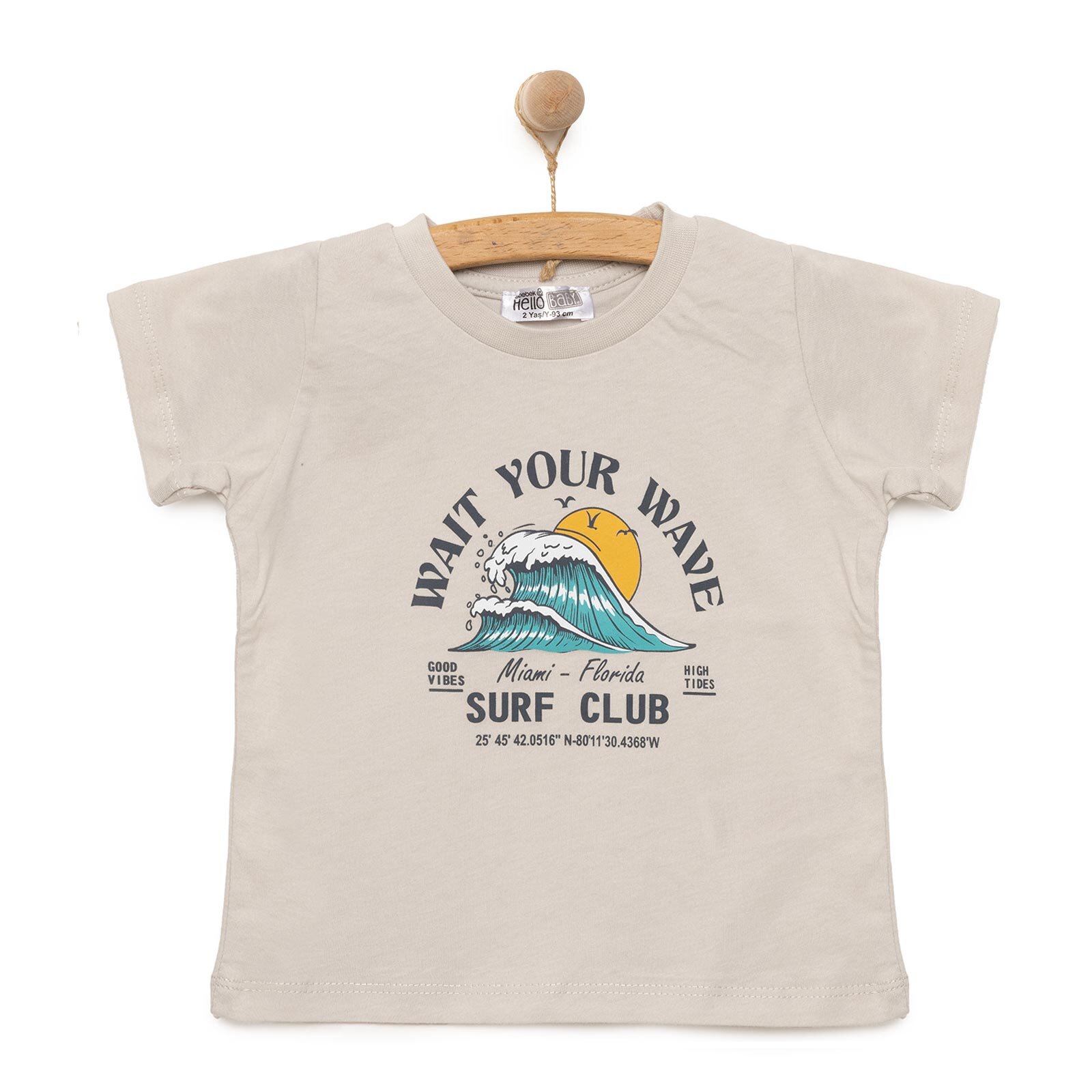 Basic Dalga Baskılı Tshirt Erkek Bebek