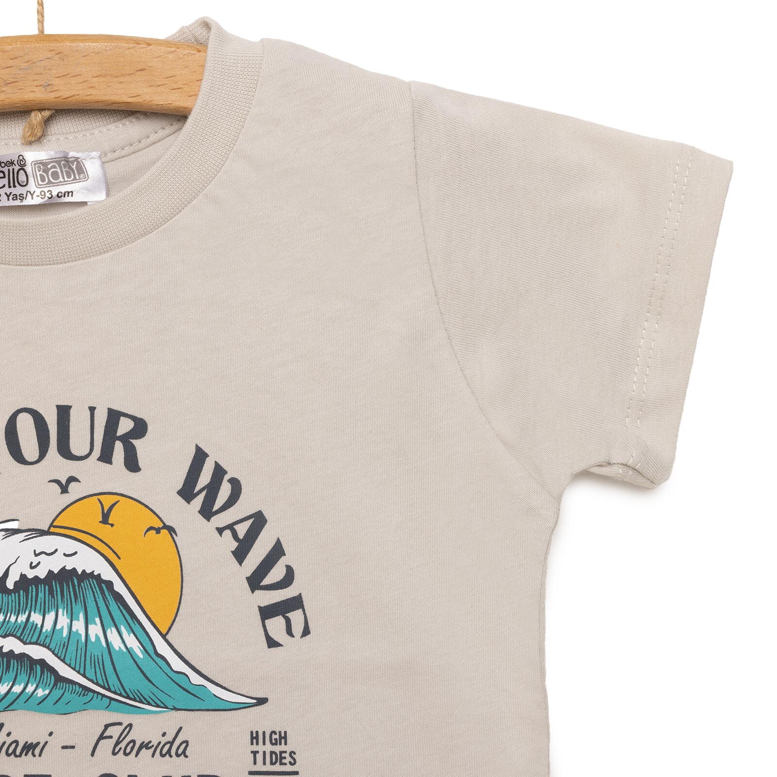 Basic Dalga Baskılı Tshirt Erkek Bebek