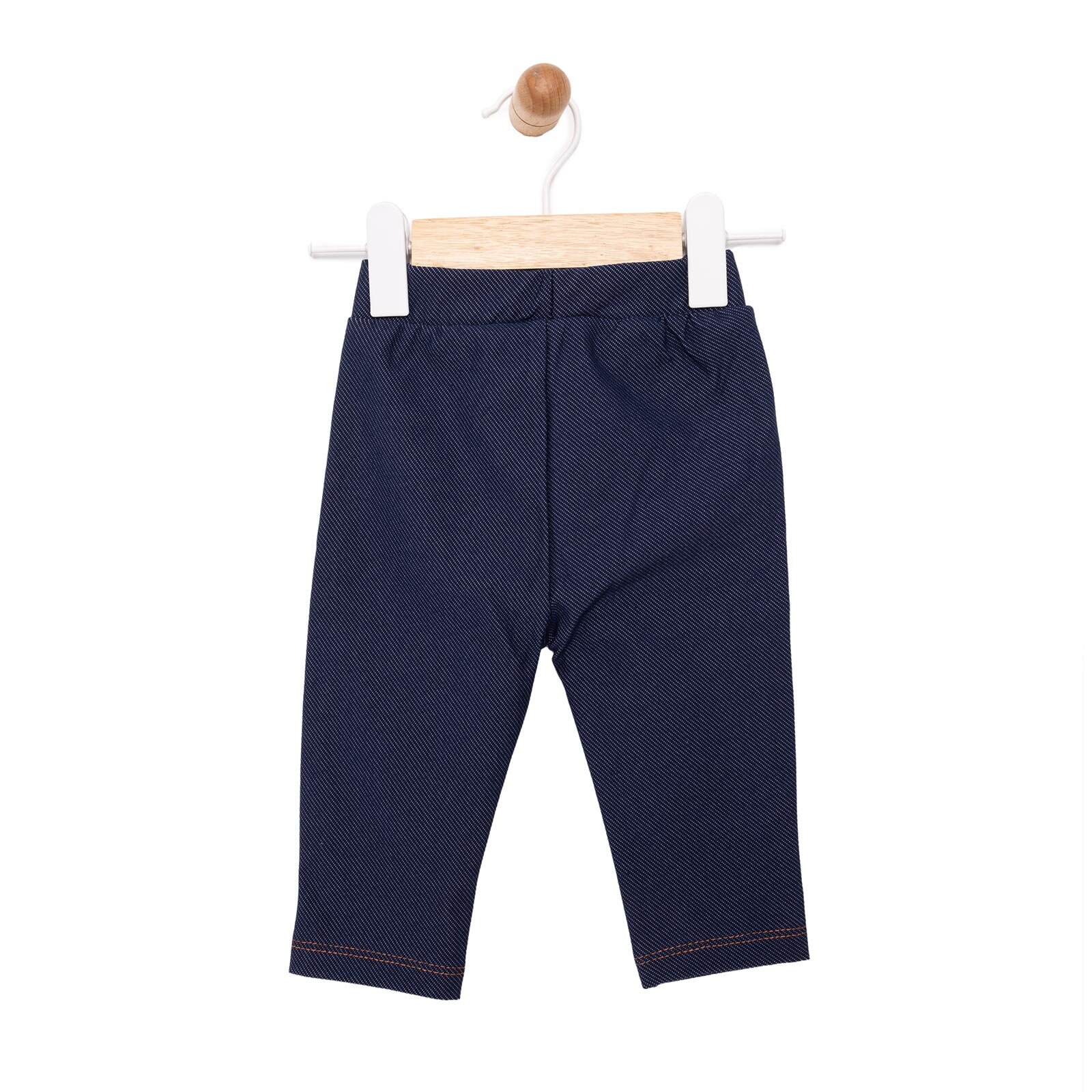 Kız Bebek Denim Görünümlü Tayt İki İplik Reçme İndigo