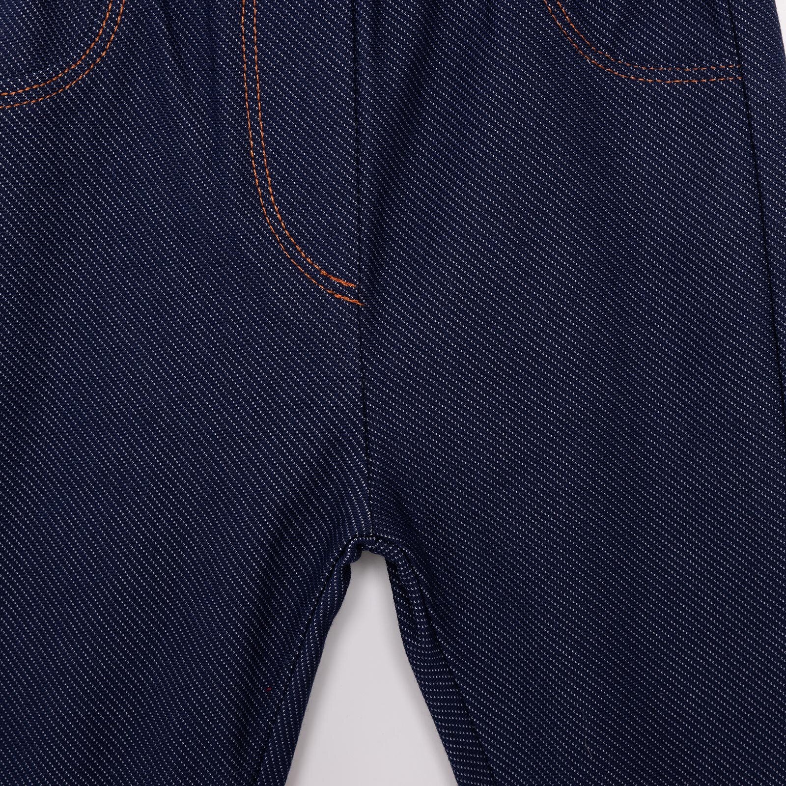 Kız Bebek Denim Görünümlü Tayt İki İplik Reçme İndigo