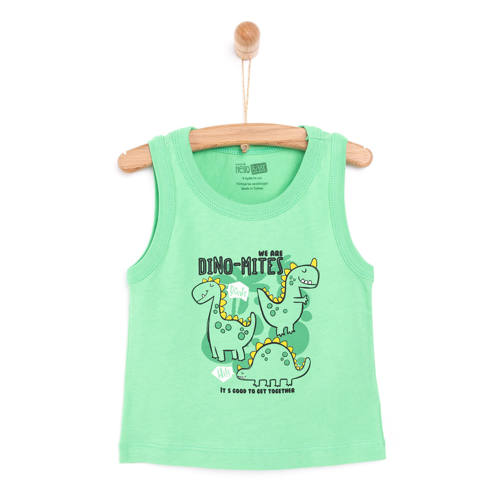 Basic Dino Baskılı Atlet Tshirt Erkek Bebek
