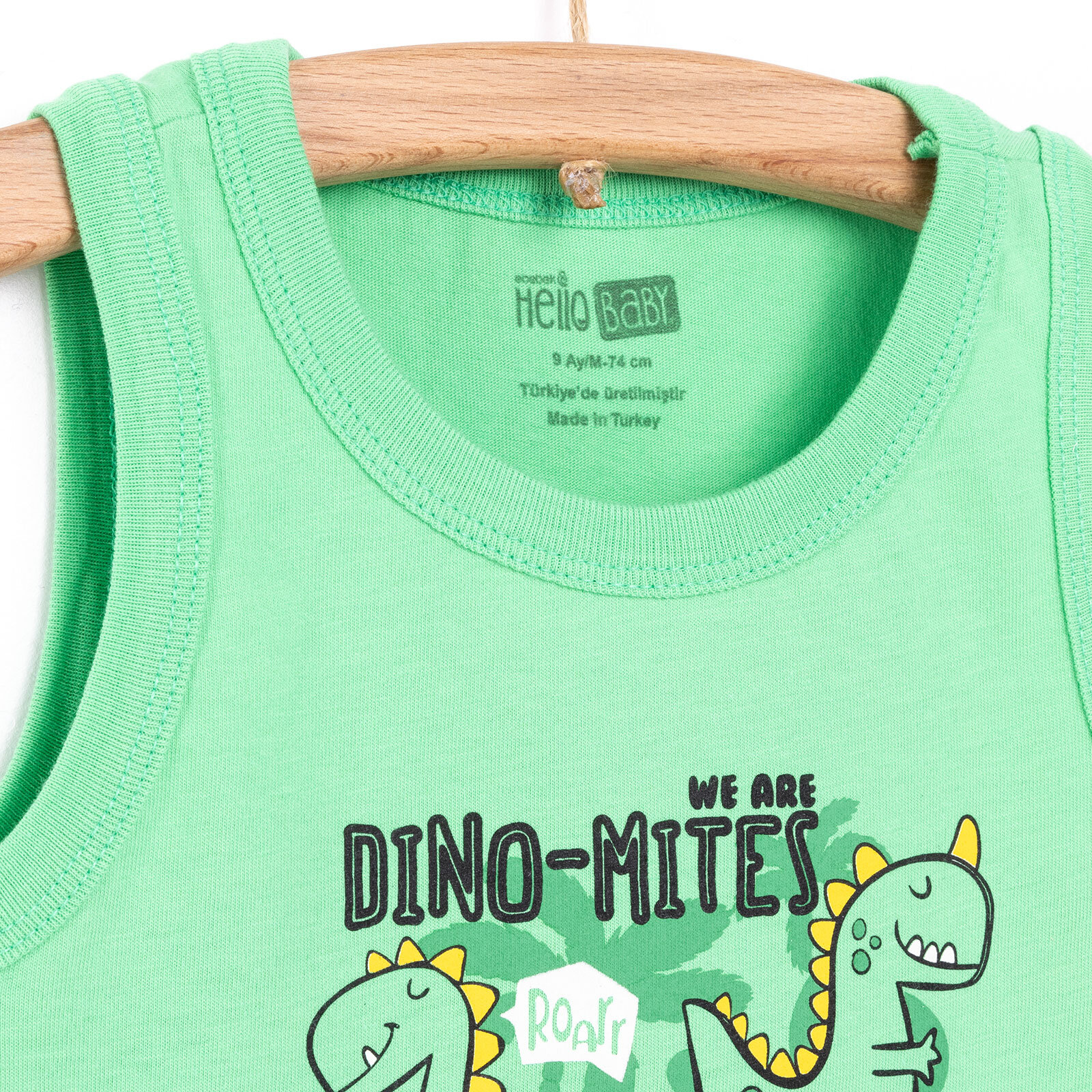 Basic Dino Baskılı Atlet Tshirt Erkek Bebek