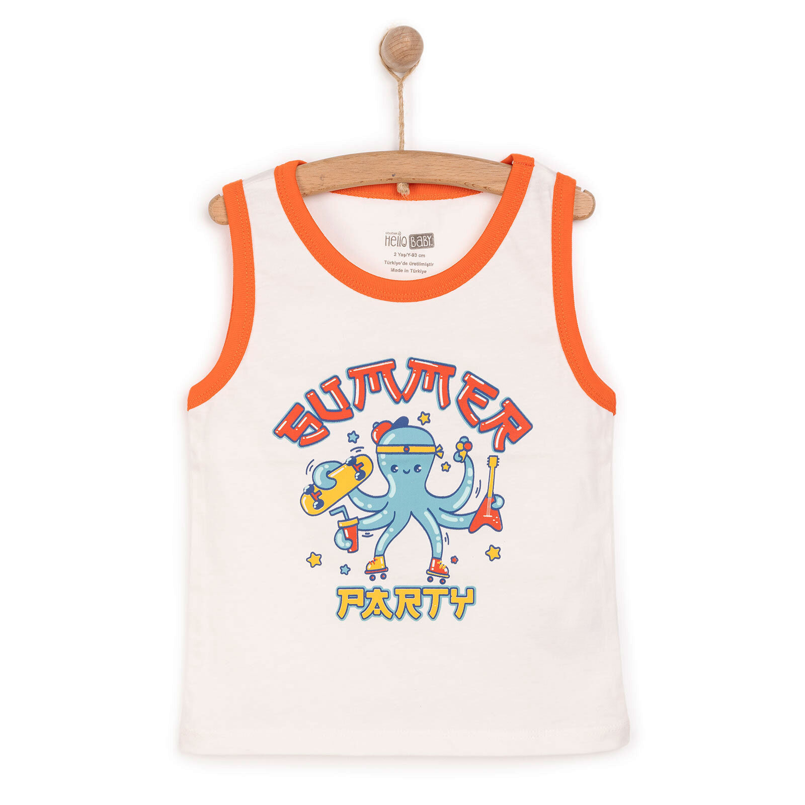 Basic Erkek Ahtapot Baskılı Atlet Tshirt Erkek Bebek