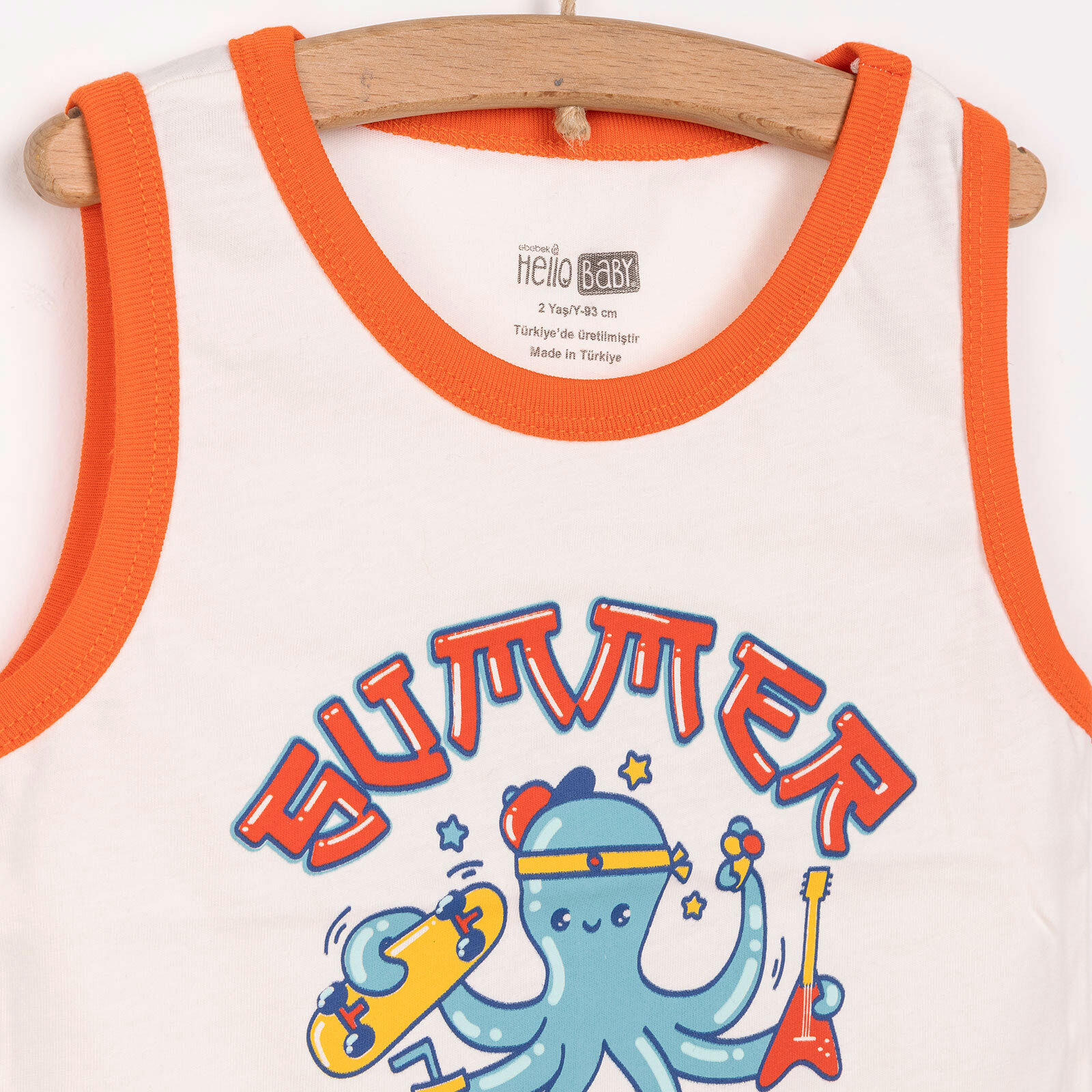 Basic Erkek Ahtapot Baskılı Atlet Tshirt Erkek Bebek