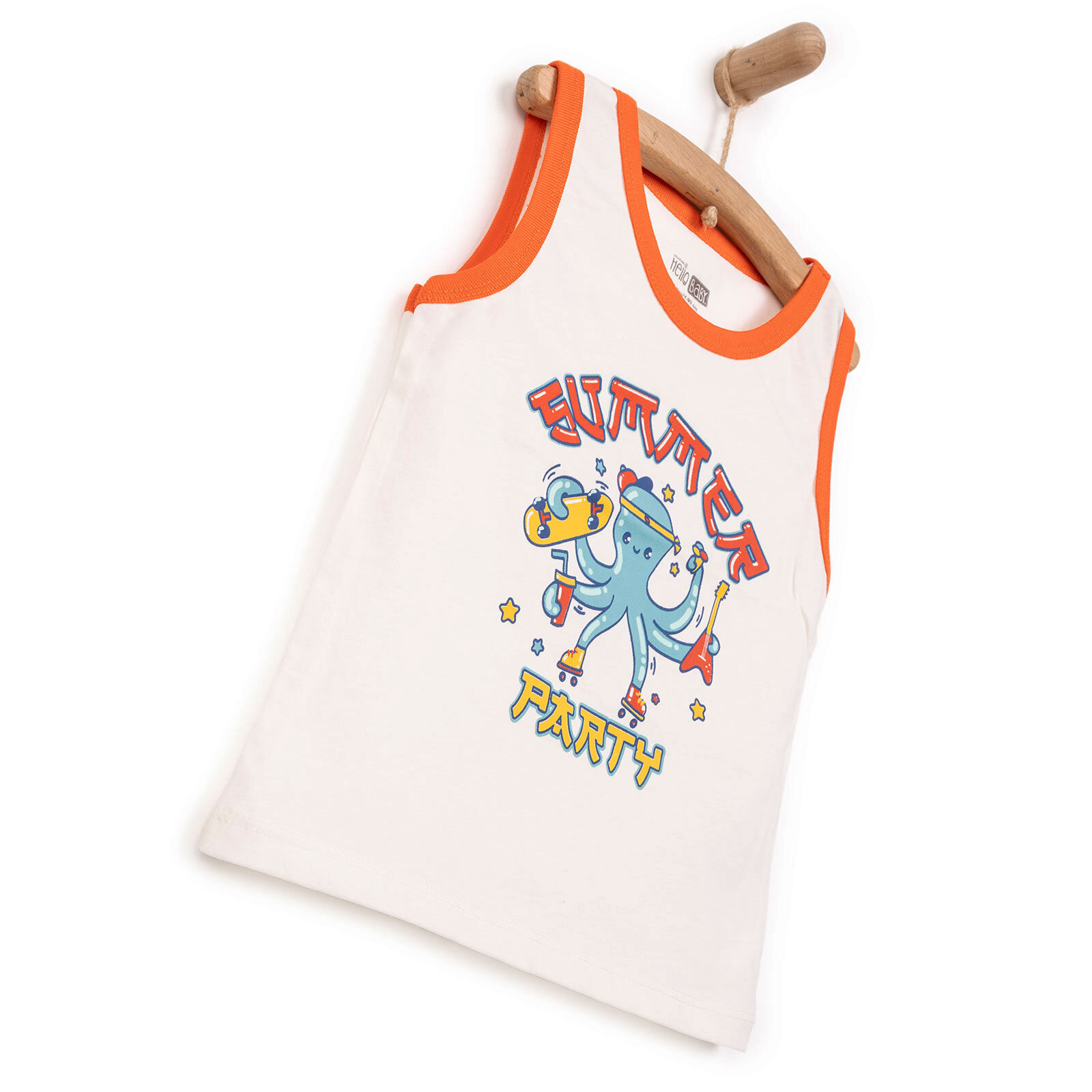 Basic Erkek Ahtapot Baskılı Atlet Tshirt Erkek Bebek