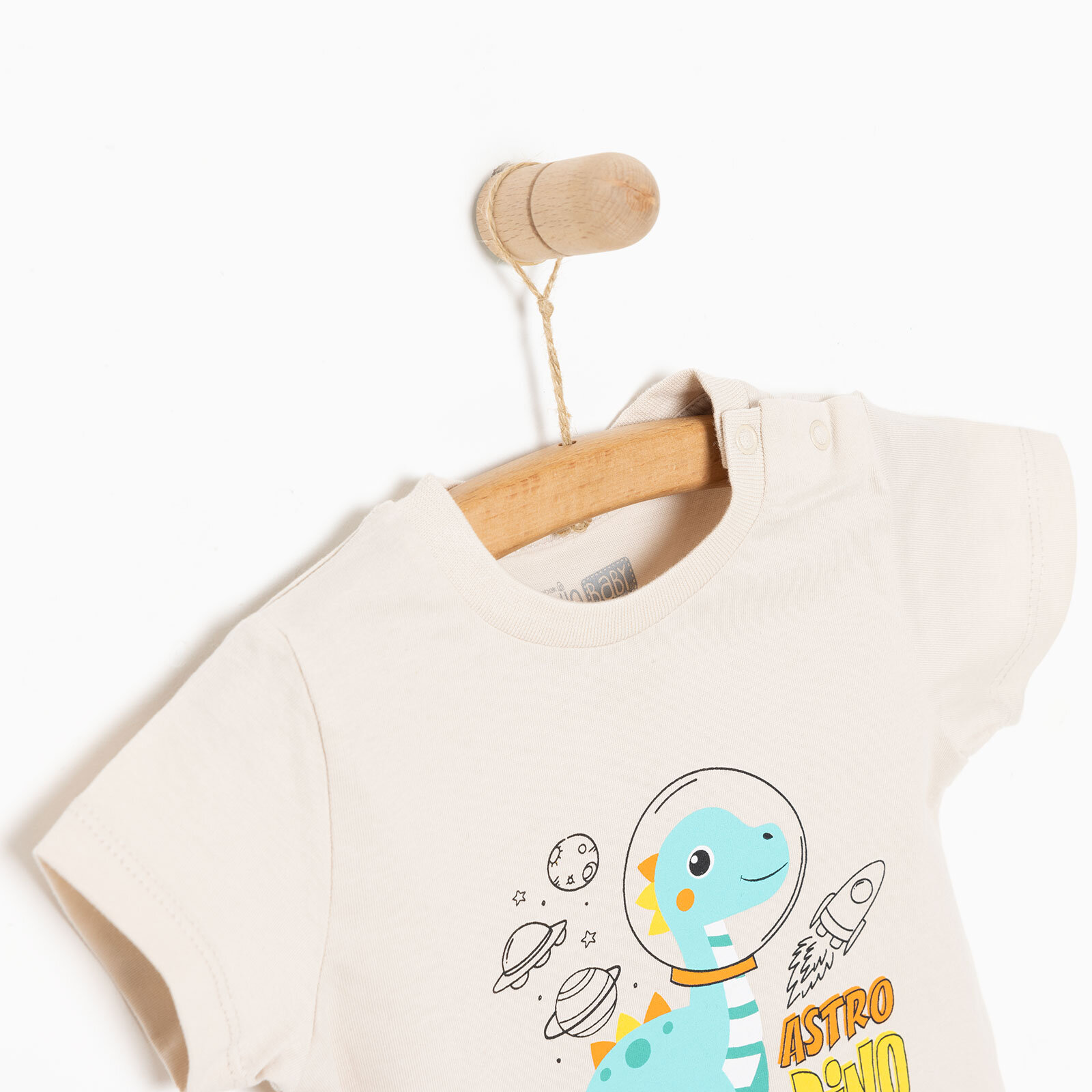Basic Erkek Astro Dinozor Baskılı T-Shirt Erkek Bebek