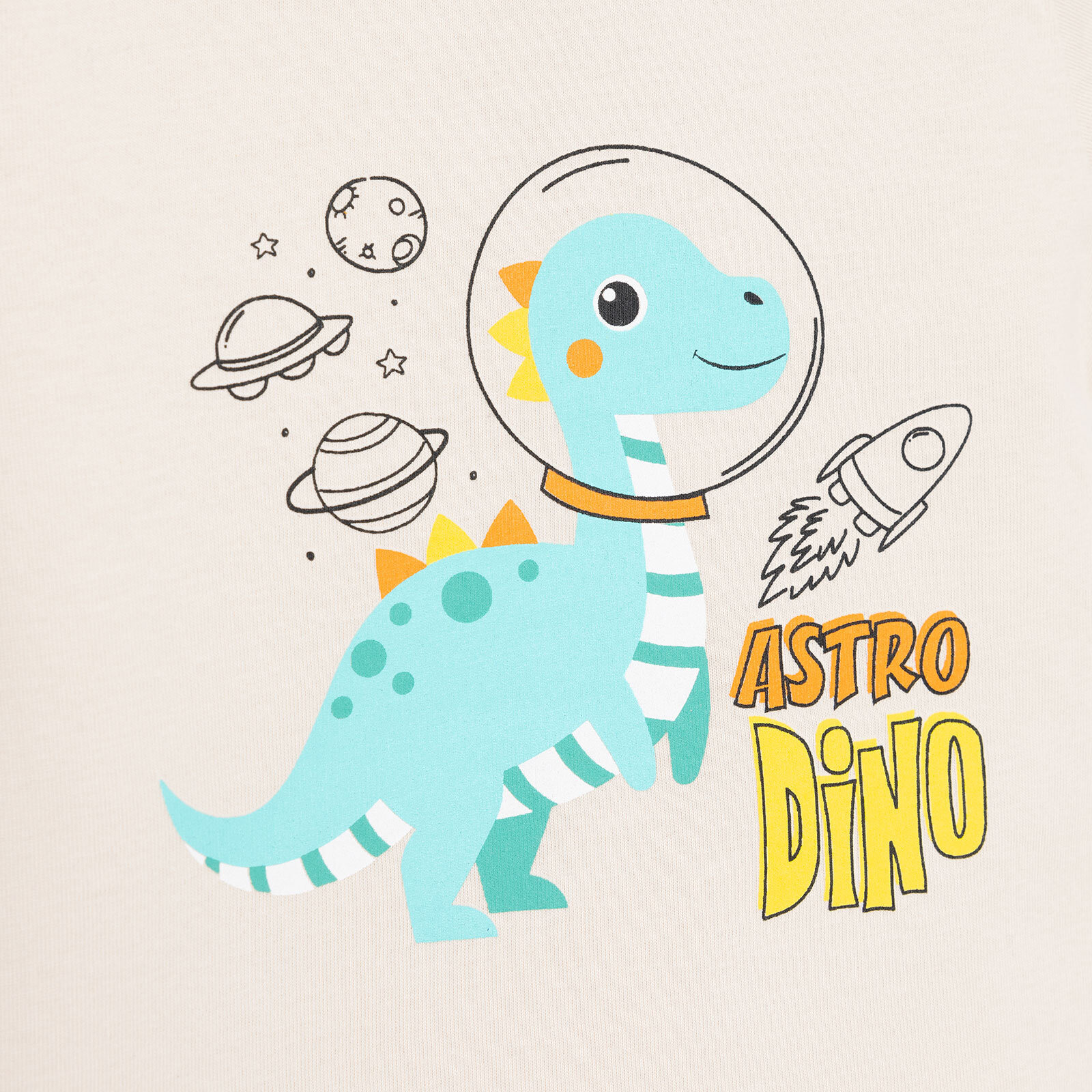 Basic Erkek Astro Dinozor Baskılı T-Shirt Erkek Bebek