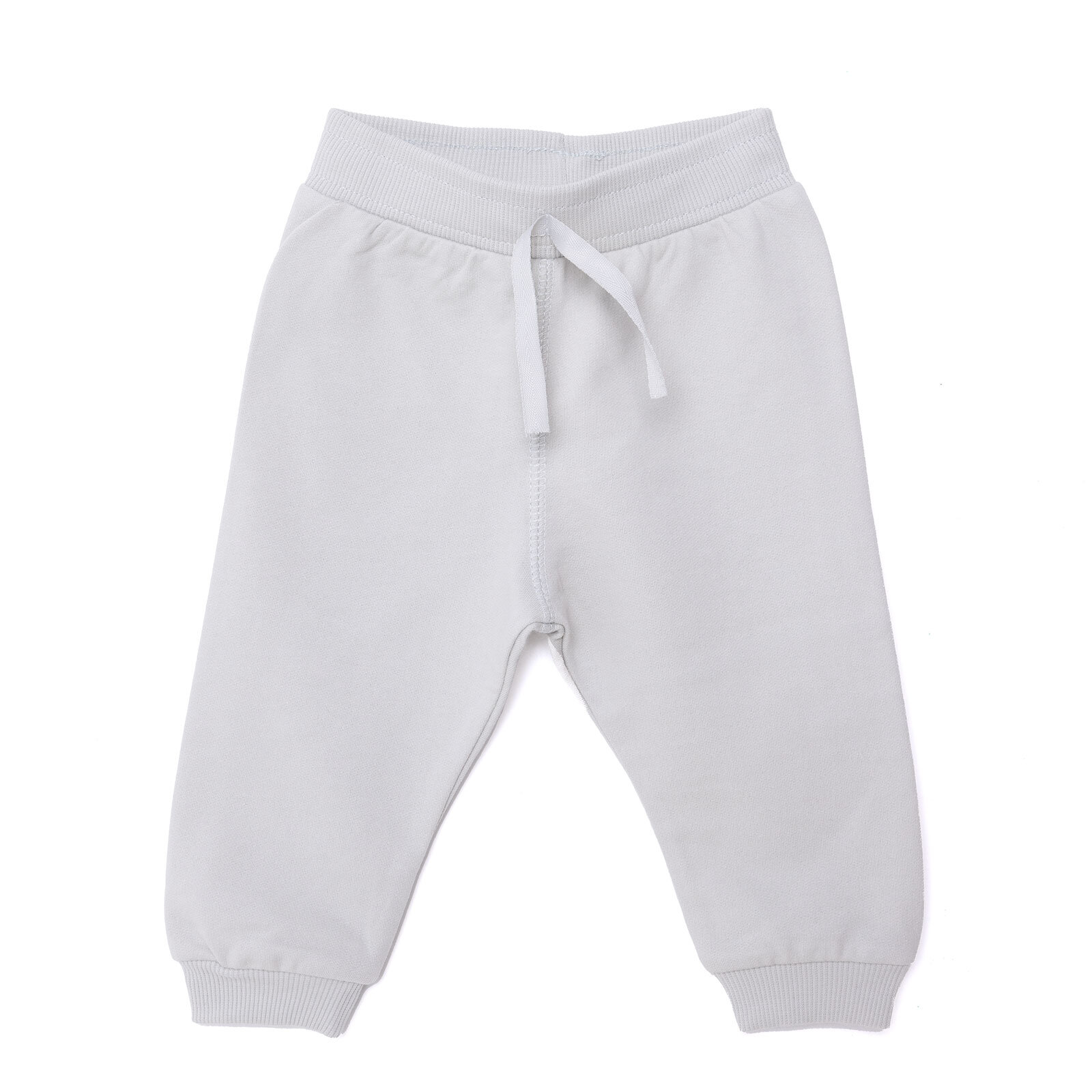 Erkek Bebek Eşofman Alt Şardonlu Kumaş Ribana Paça Gri