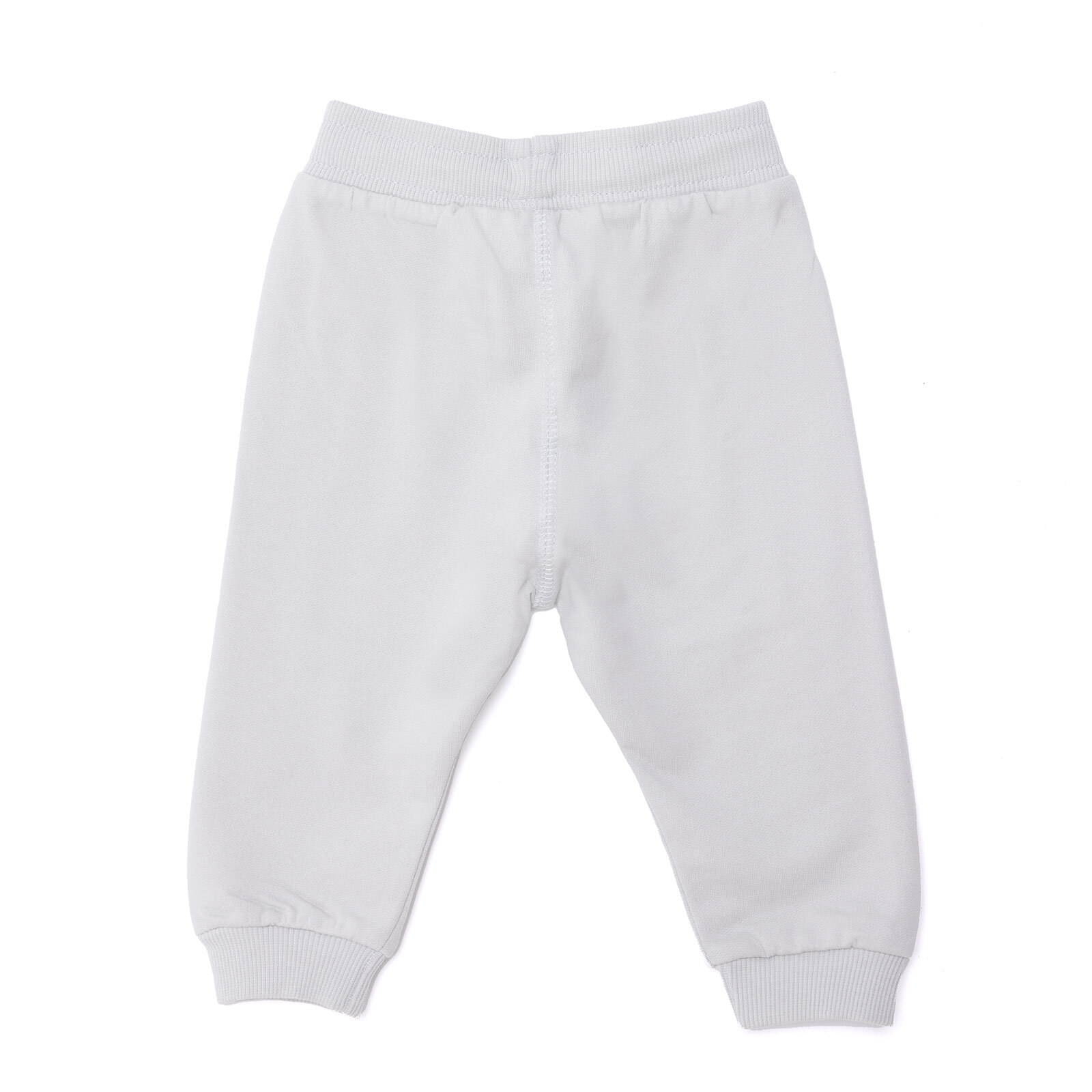 Erkek Bebek Eşofman Alt Şardonlu Kumaş Ribana Paça Gri