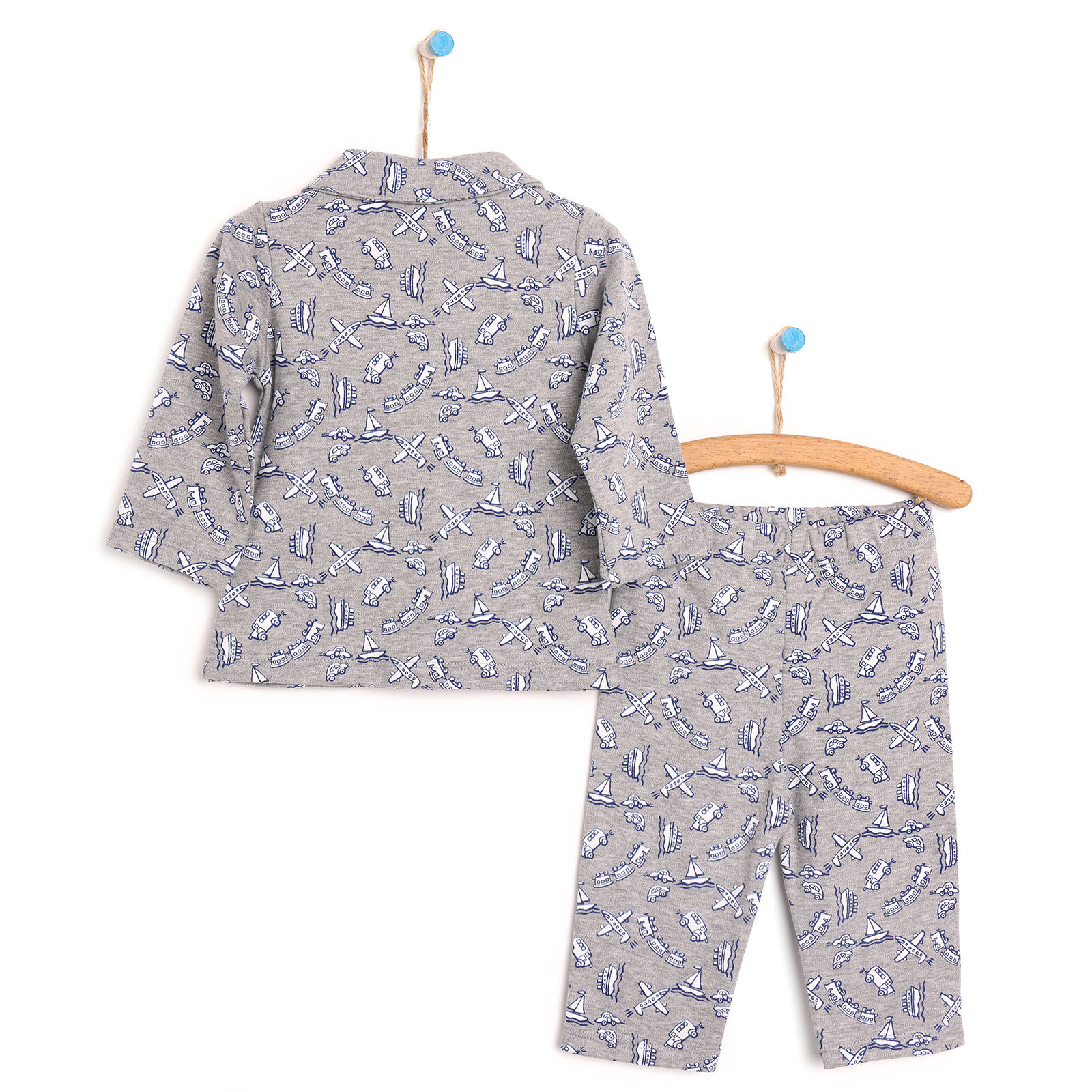 Basic Erkek Bebek Gömlek Yaka Pijama Takım