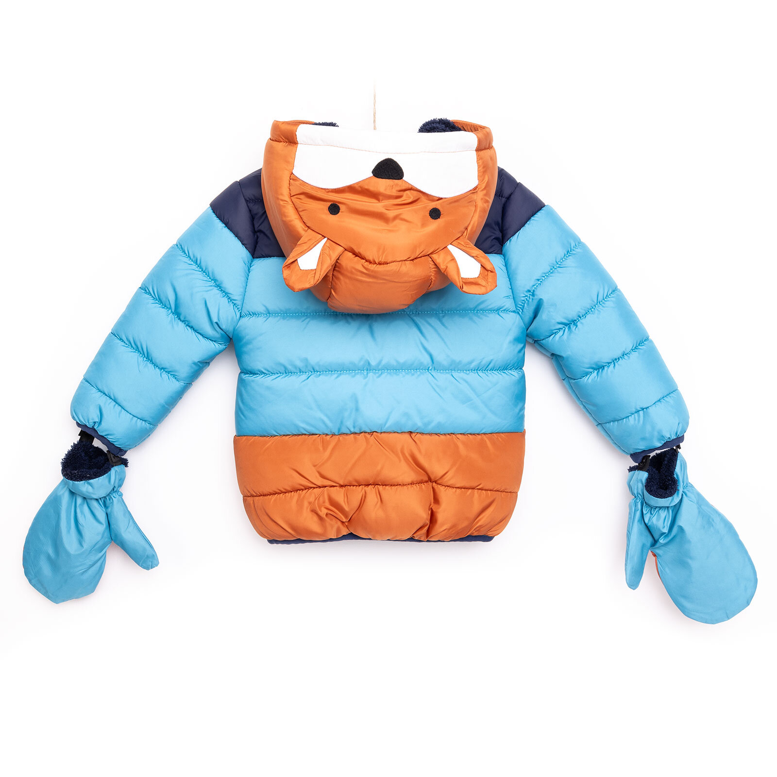 Basic Erkek Blok Desenli Tilki Eldivenli Mont Erkek Bebek