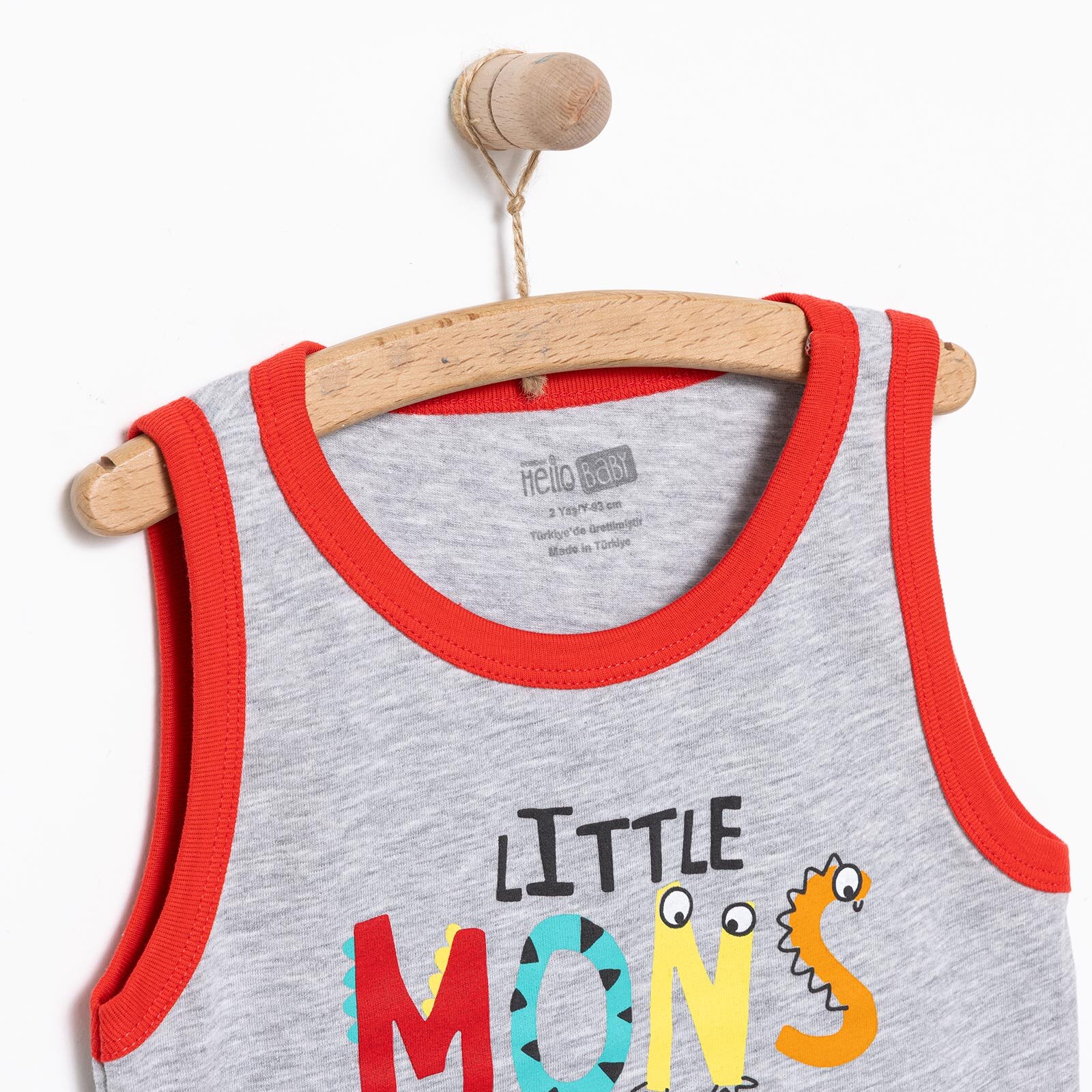 Basic Erkek Canavar Baskılı Atlet Tshirt Erkek Bebek Basic Erkek Canavar Baskılı Atlet Tshirt Erkek Bebek