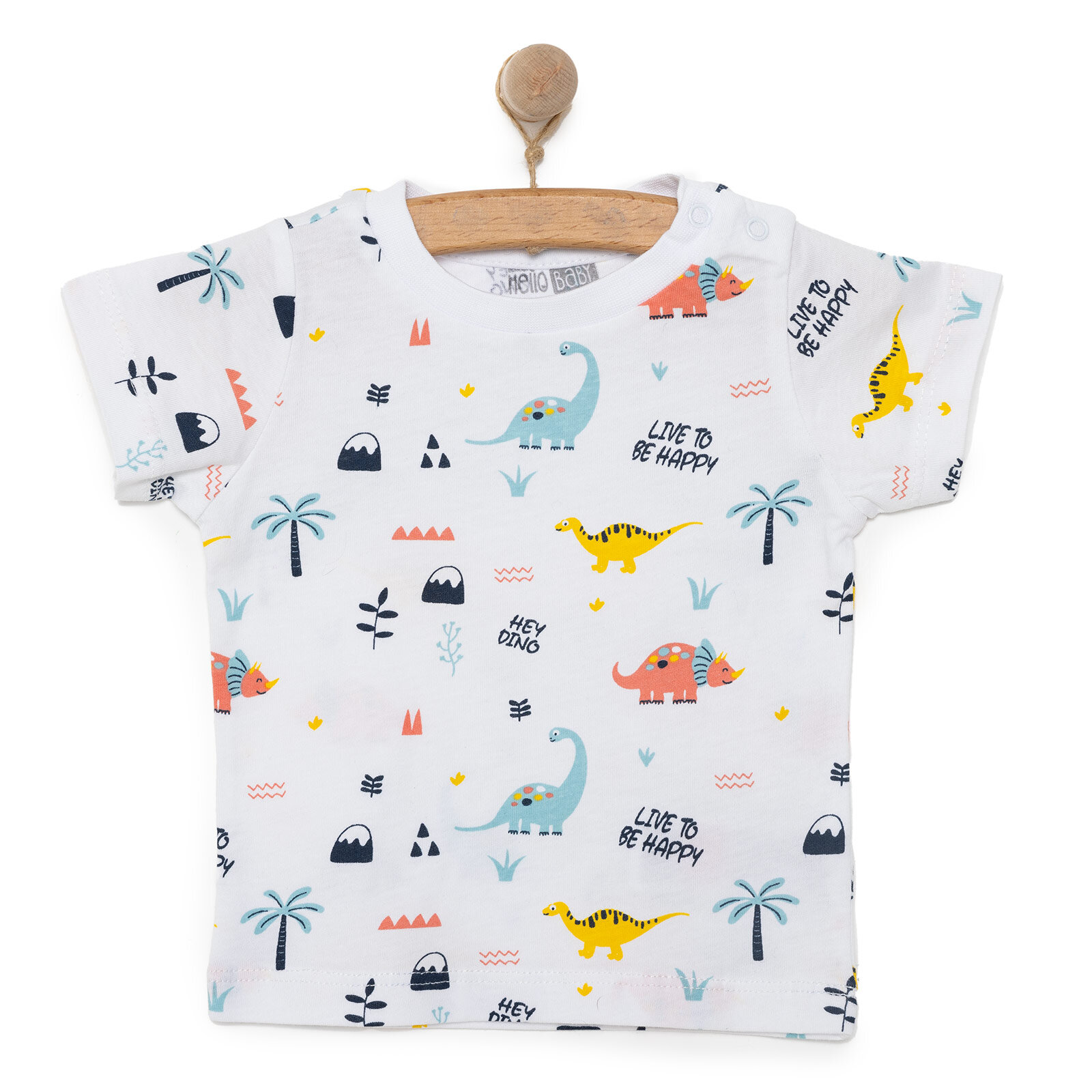 Basic Erkek Dinozor Baskılı T-Shirt Erkek Bebek