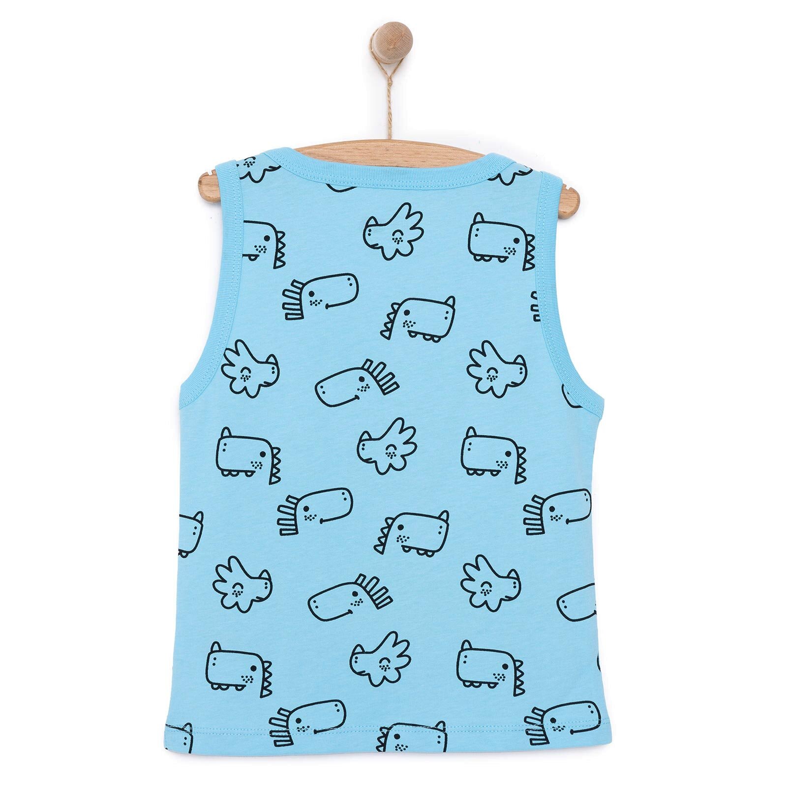 Basic Erkek Dinozor Desenli Atlet Tshirt Erkek Bebek