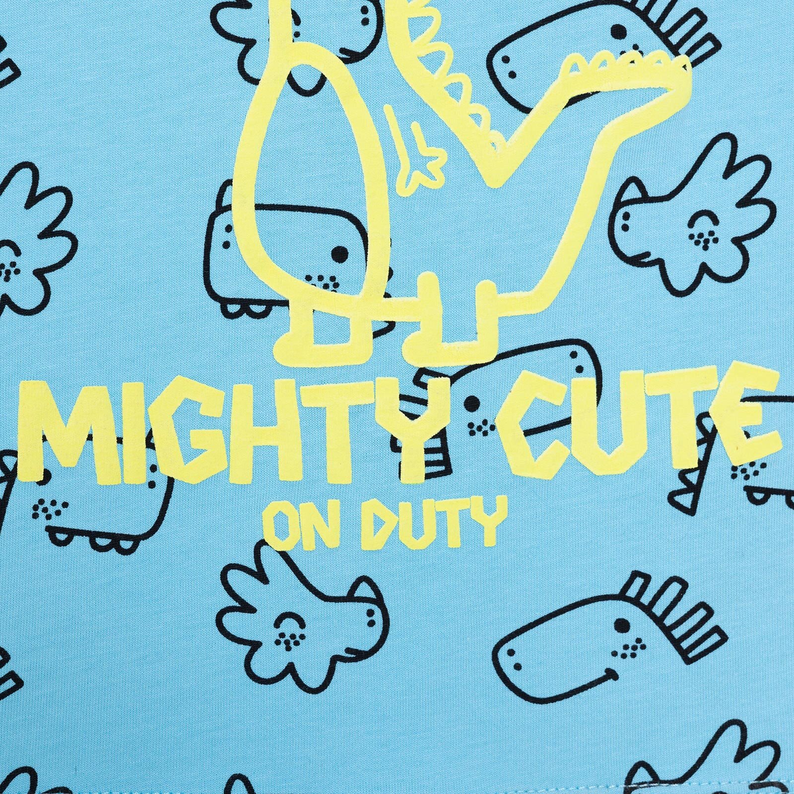 Basic Erkek Dinozor Desenli Atlet Tshirt Erkek Bebek