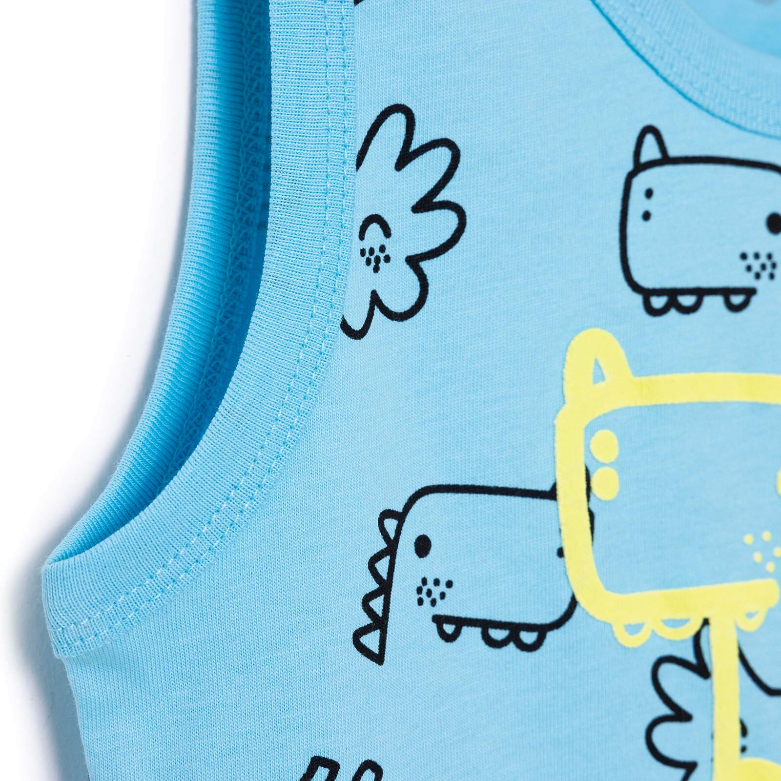 Basic Erkek Dinozor Desenli Atlet Tshirt Erkek Bebek