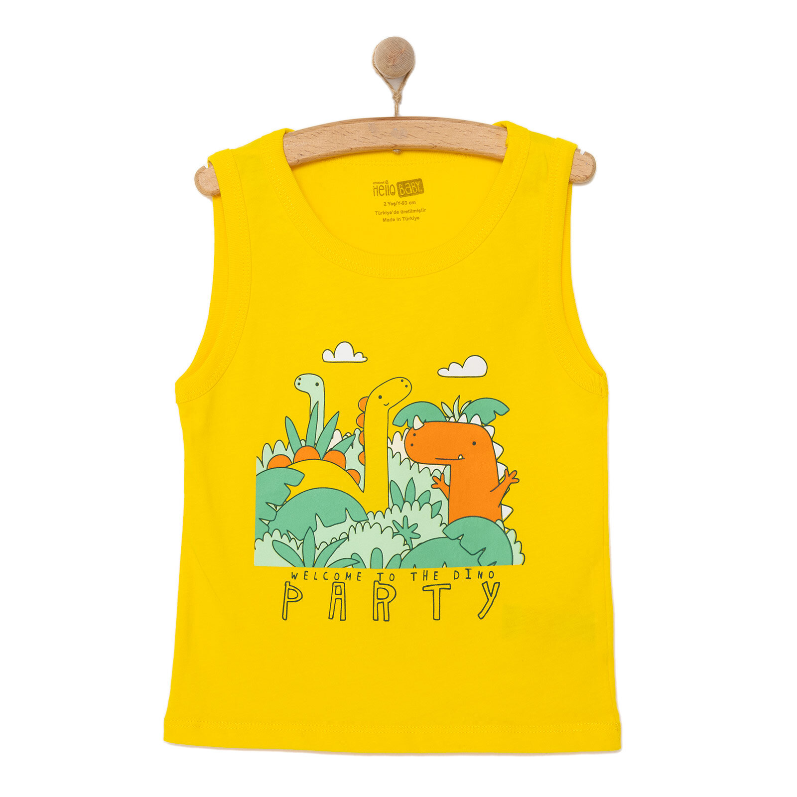 Basic Erkek Dinozor Partisi Baskılı Atlet Tshirt Erkek Bebek Basic Erkek Dinozor Partisi Baskılı Atlet Tshirt Erkek Bebek