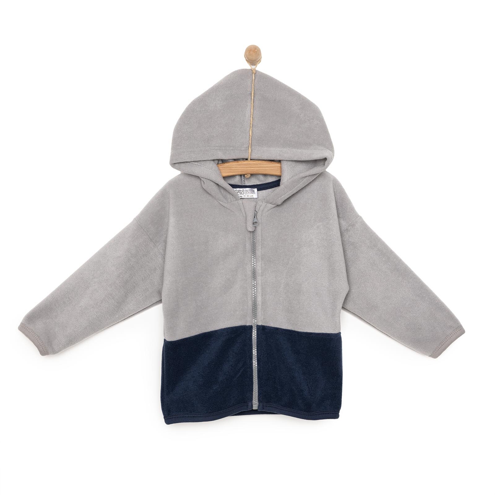 Basic Erkek Fermuarlı Kapüşonlu Polar Hırka Erkek Bebek