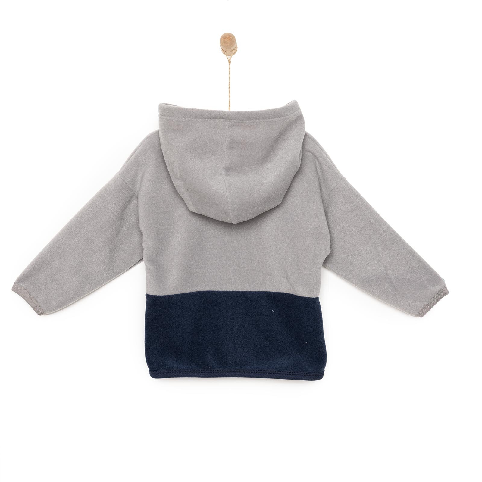 Basic Erkek Fermuarlı Kapüşonlu Polar Hırka Erkek Bebek