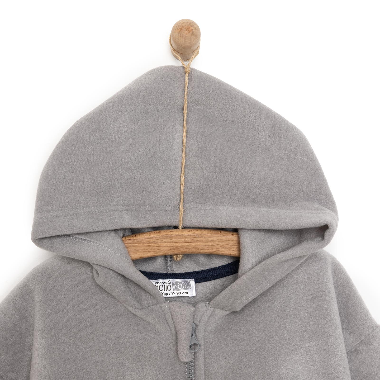 Basic Erkek Fermuarlı Kapüşonlu Polar Hırka Erkek Bebek