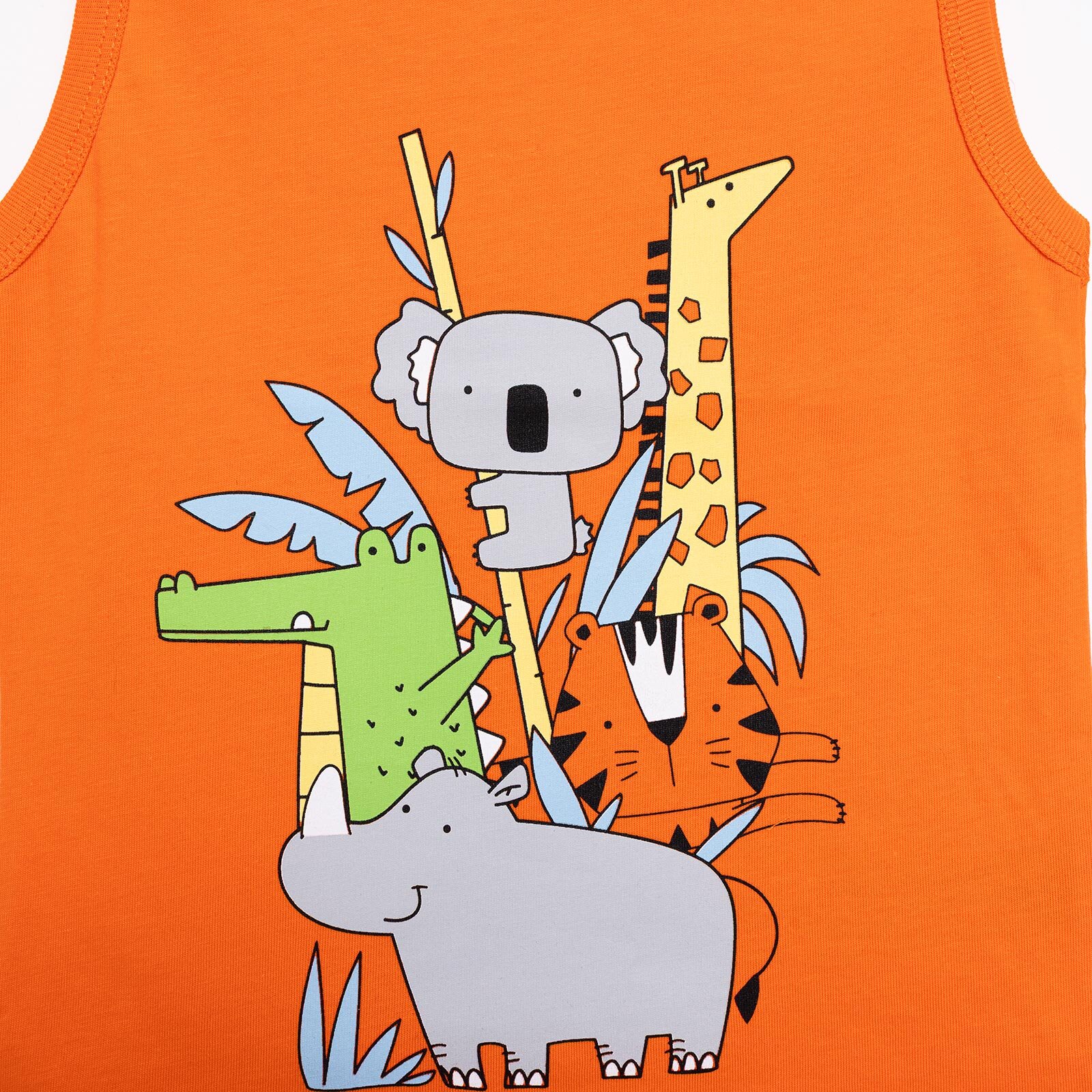 Basic Erkek Hayvan Baskılı Atlet Tshirt Erkek Bebek