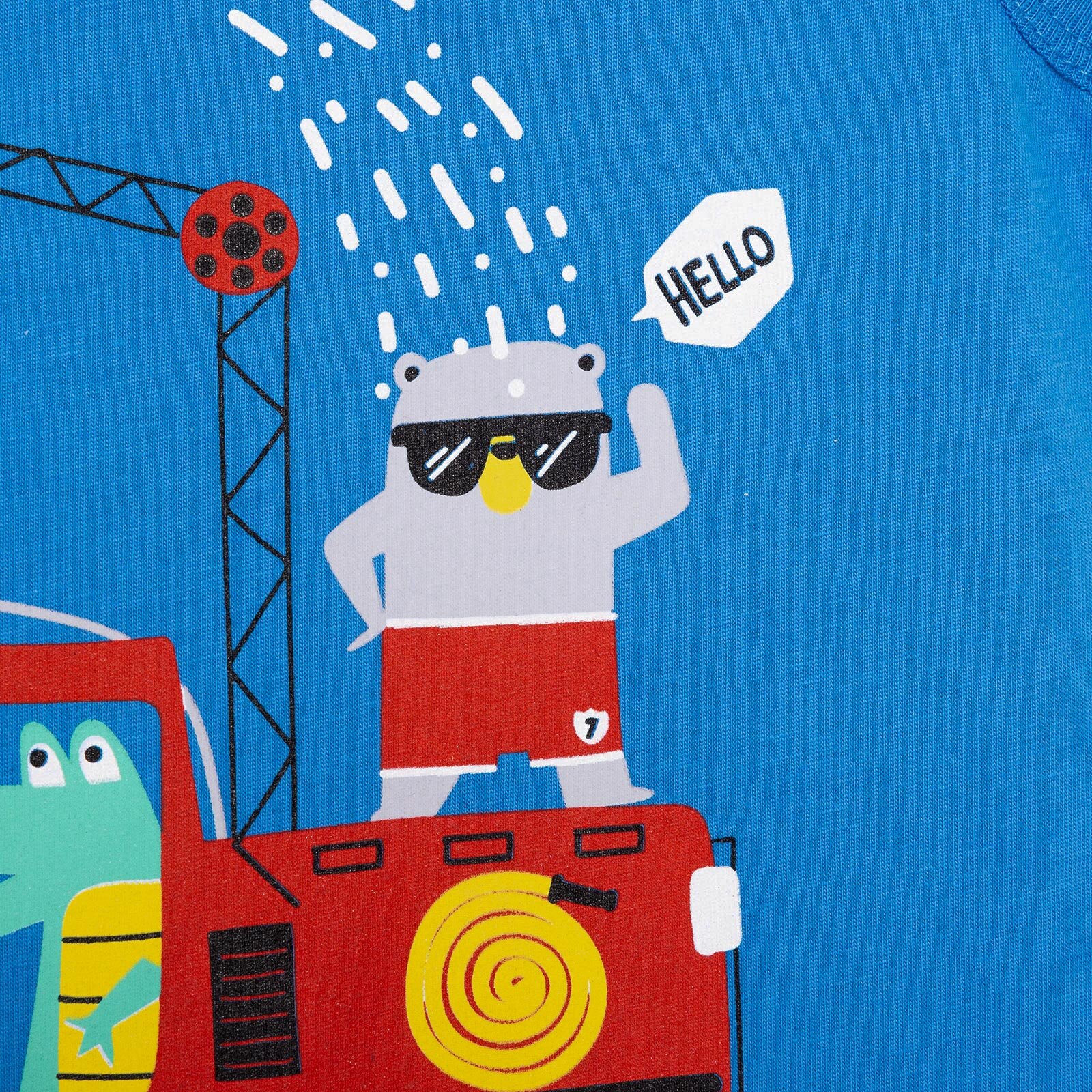 Basic Erkek Hayvan İtfaiye Baskılı Atlet Tshirt Erkek Bebek