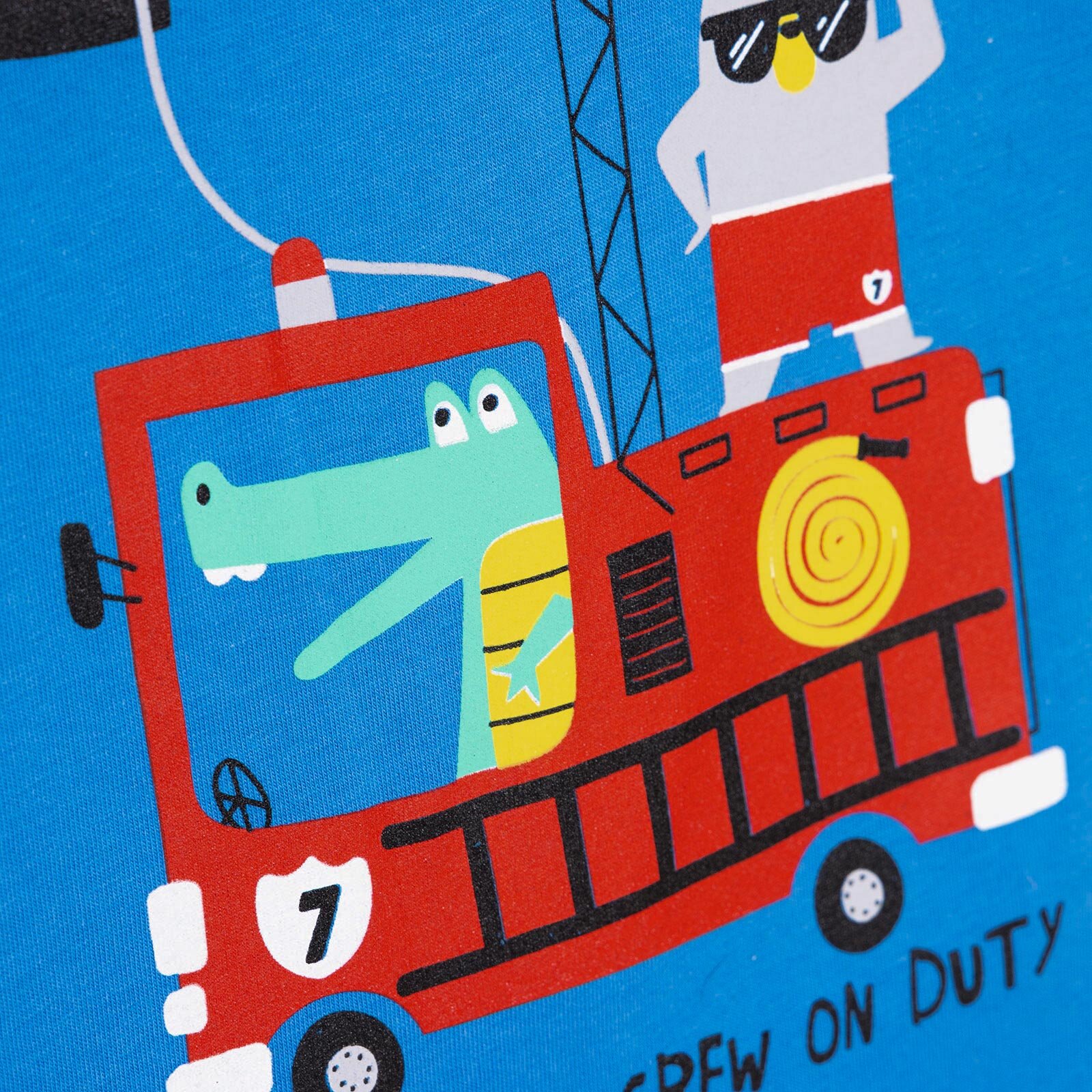 Basic Erkek Hayvan İtfaiye Baskılı Atlet Tshirt Erkek Bebek