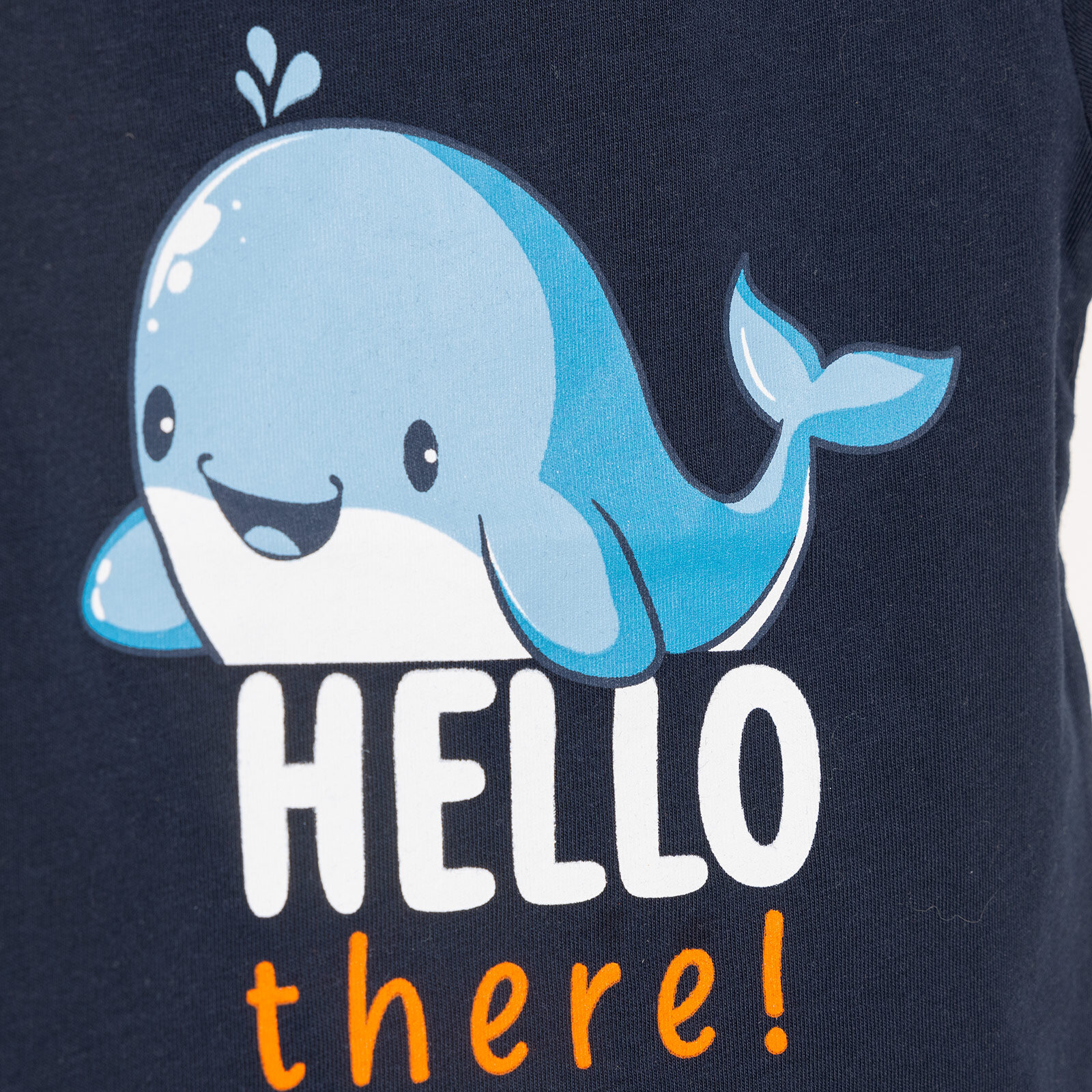 Basic Erkek Hello Balina Baskılı T-Shirt Erkek Bebek