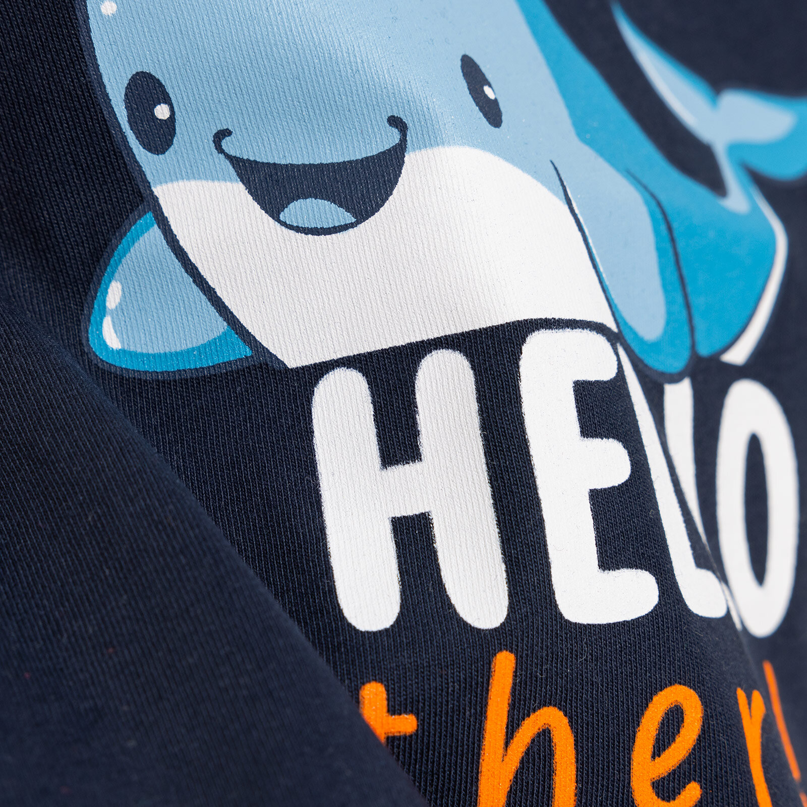 Basic Erkek Hello Balina Baskılı T-Shirt Erkek Bebek