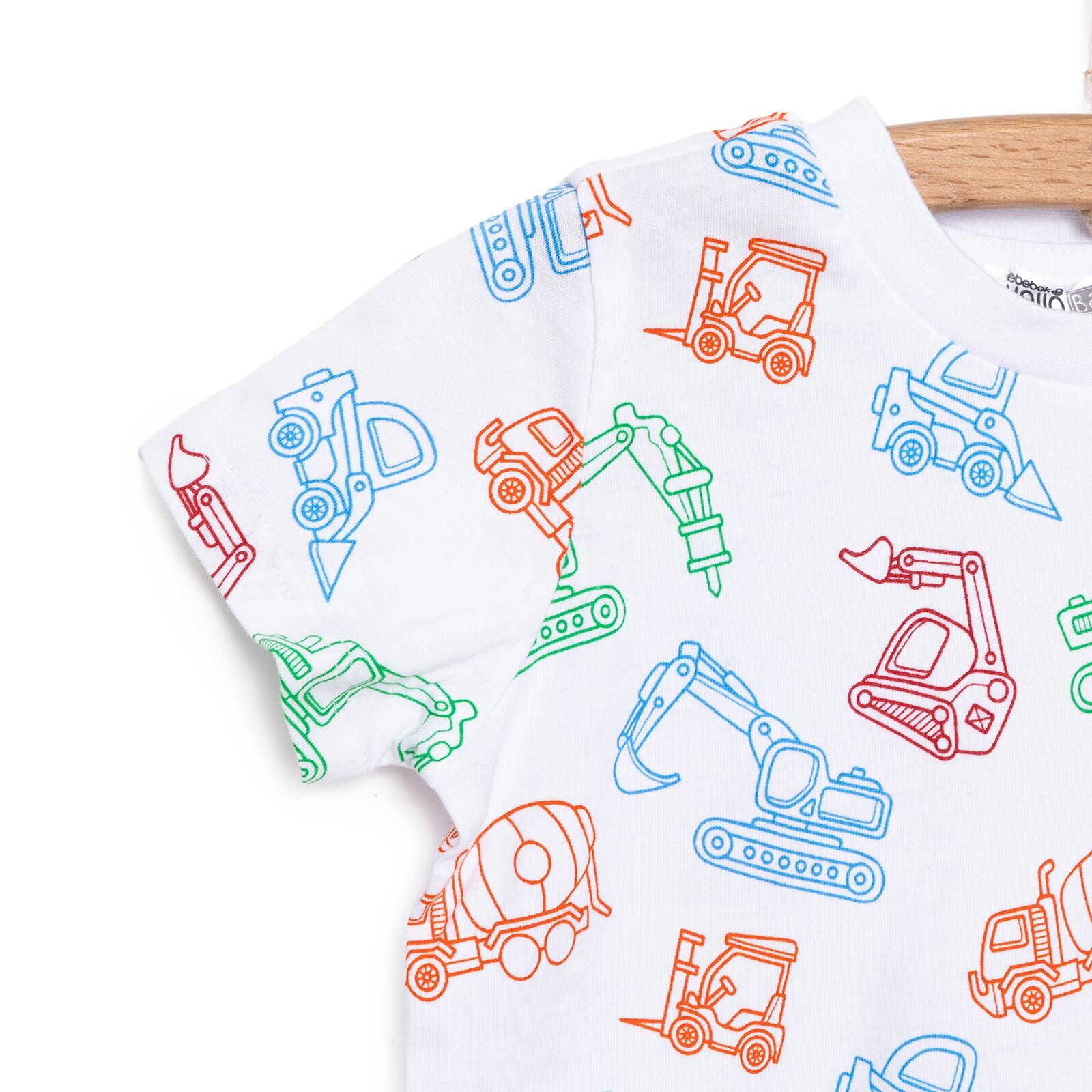 Basic Erkek İş Makinesi Desenli Şortlu Takım Erkek Bebek