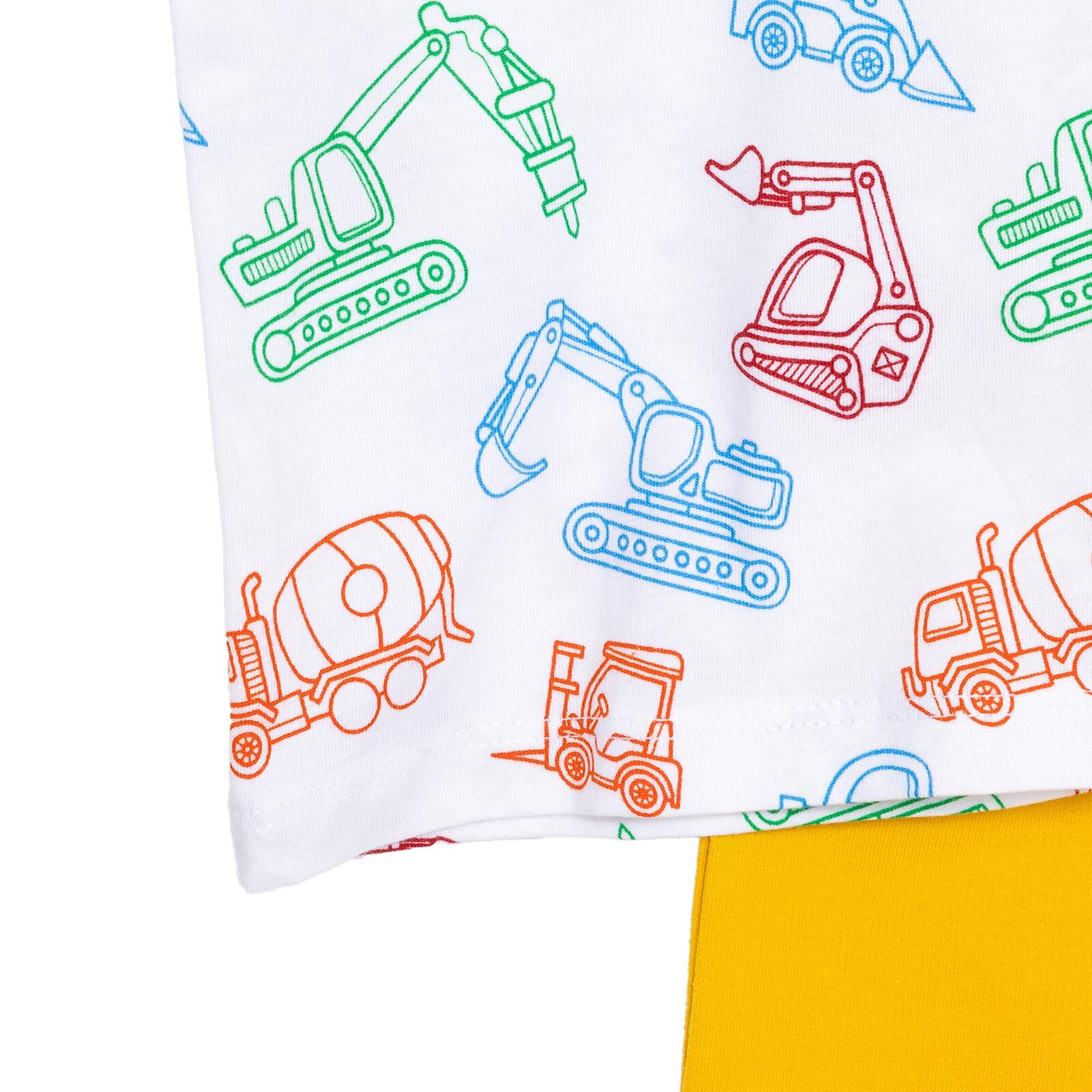 Basic Erkek İş Makinesi Desenli Şortlu Takım Erkek Bebek