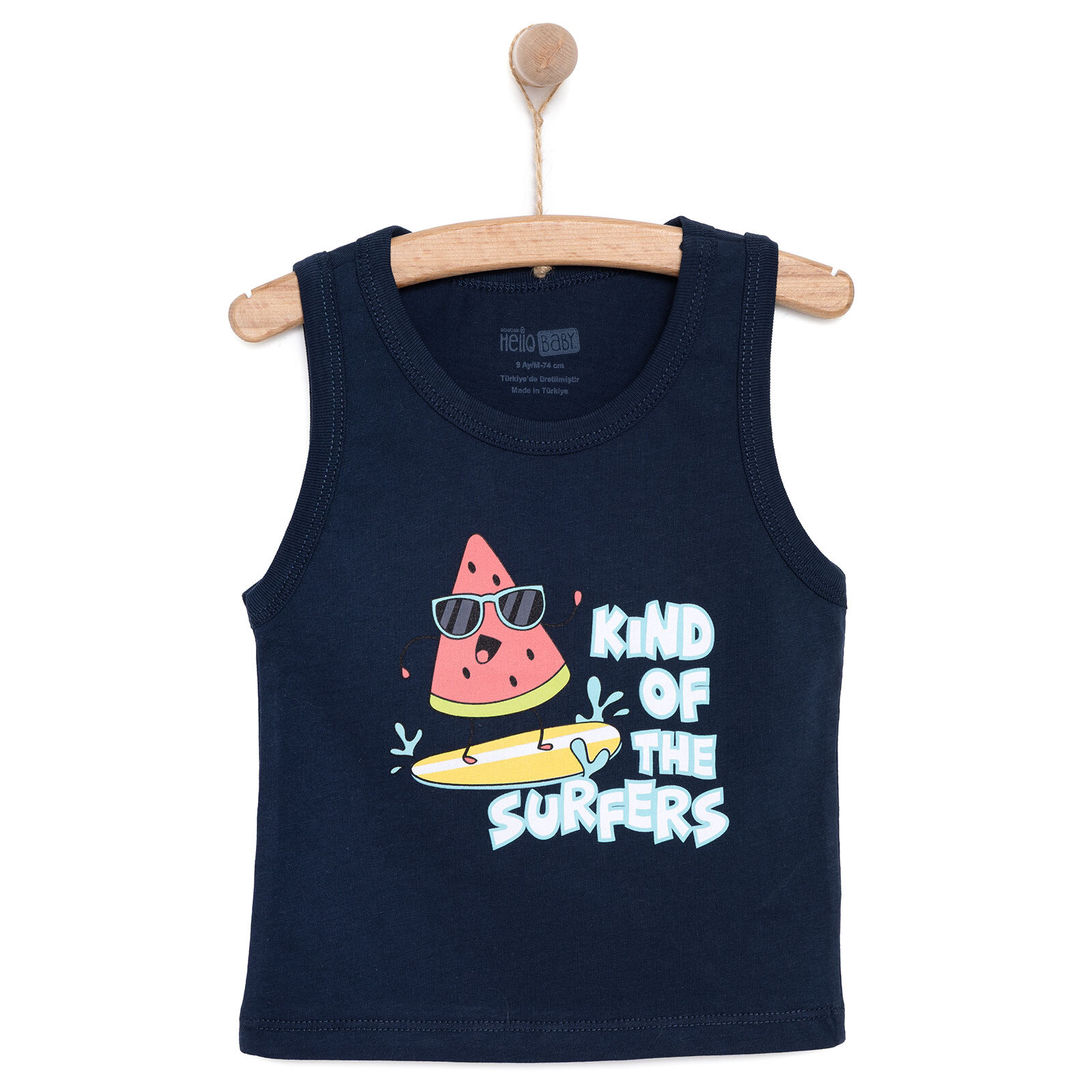 Basic Erkek Karpuz Baskılı Atlet Tshirt Erkek Bebek