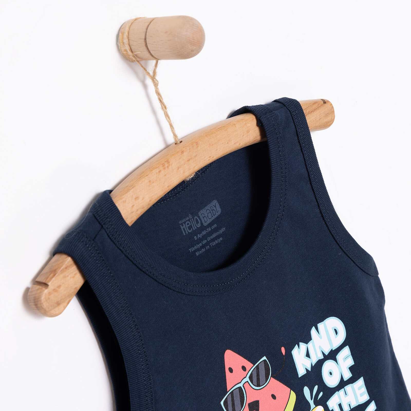 Basic Erkek Karpuz Baskılı Atlet Tshirt Erkek Bebek