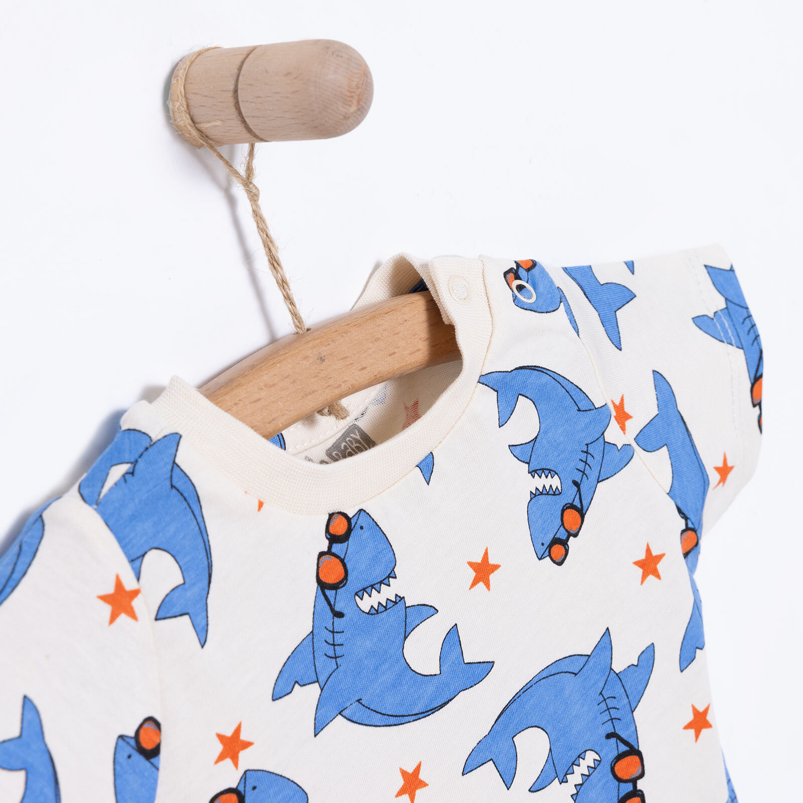 Basic Erkek Köpek Balığı Baskılı T-Shirt Erkek Bebek Basic Erkek Köpek Balığı Baskılı T-Shirt Erkek Bebek