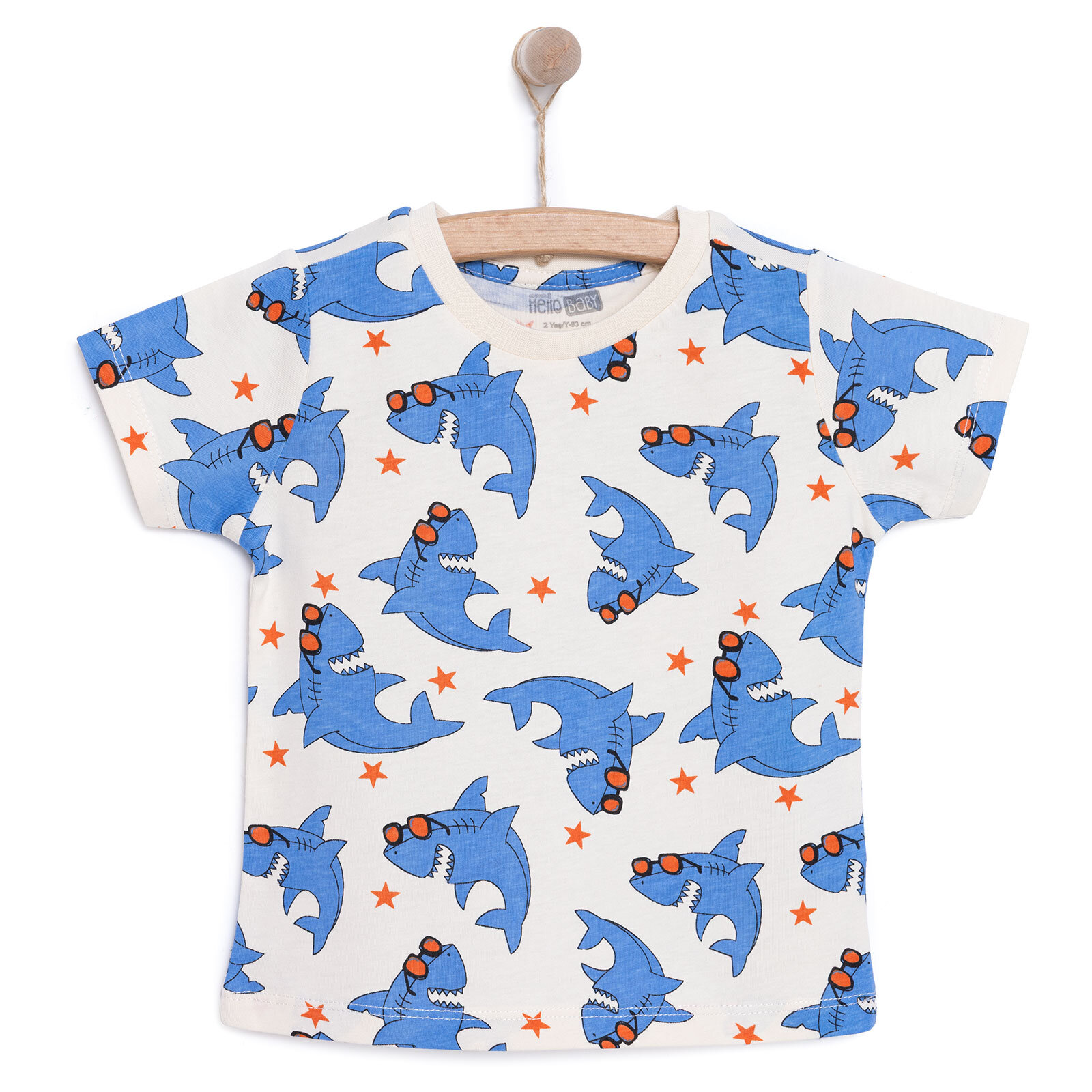 Basic Erkek Köpek Balığı Baskılı T-Shirt Erkek Bebek Basic Erkek Köpek Balığı Baskılı T-Shirt Erkek Bebek