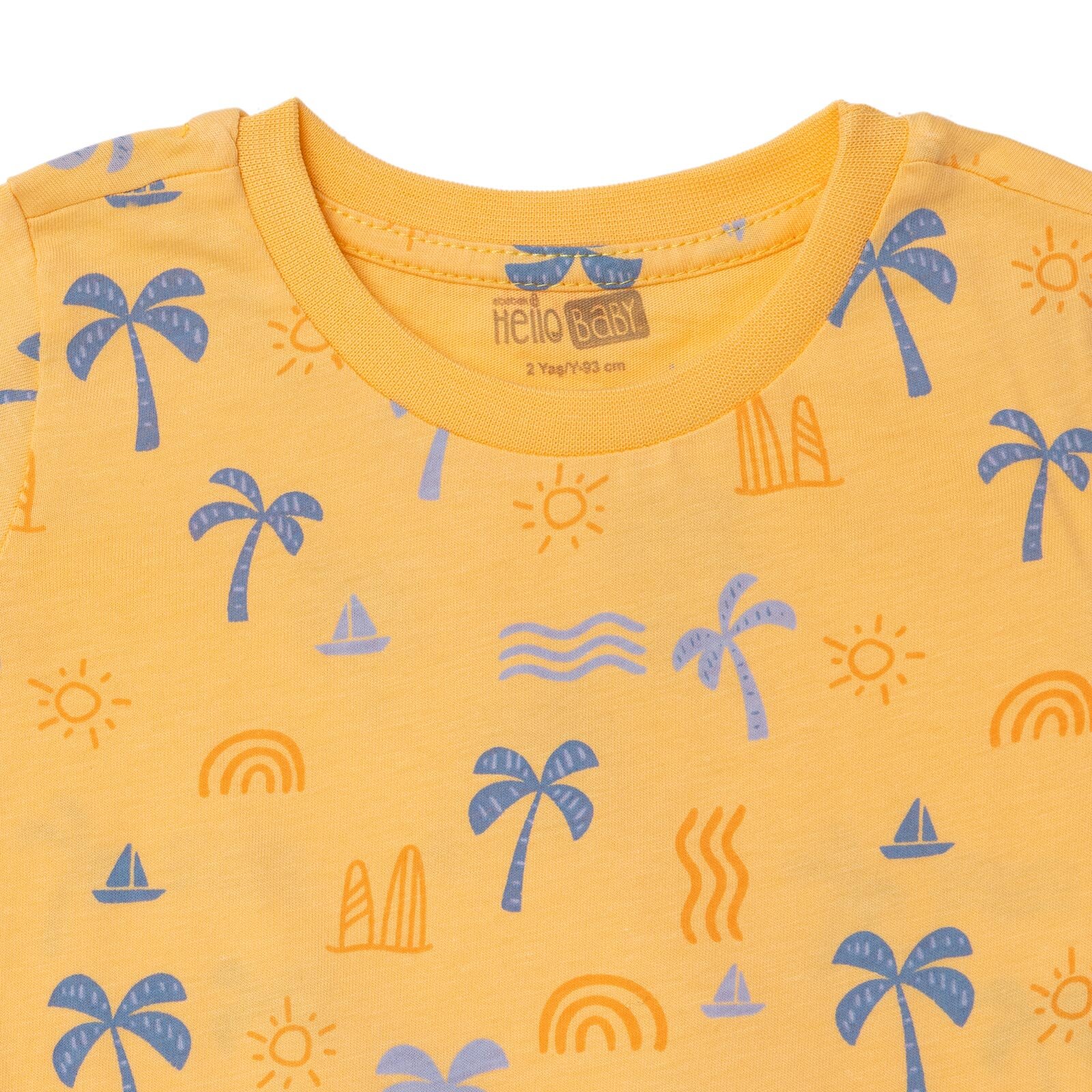 Basic Erkek Palmiye Ağacı Baskılı T-Shirt Erkek Bebek Basic Erkek Palmiye Ağacı Baskılı T-Shirt Erkek Bebek