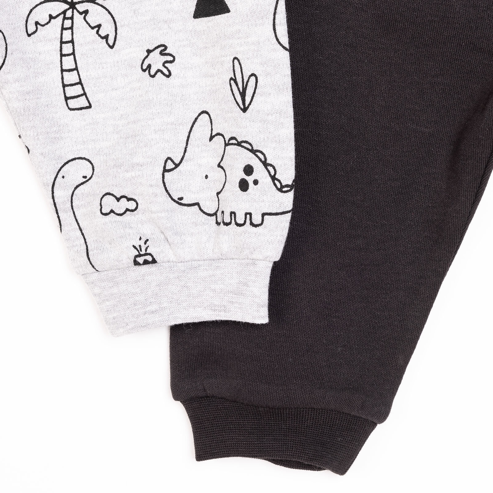 Erkek Bebek 2'li Patiksiz Alt İnterlok Palmiye Desenli