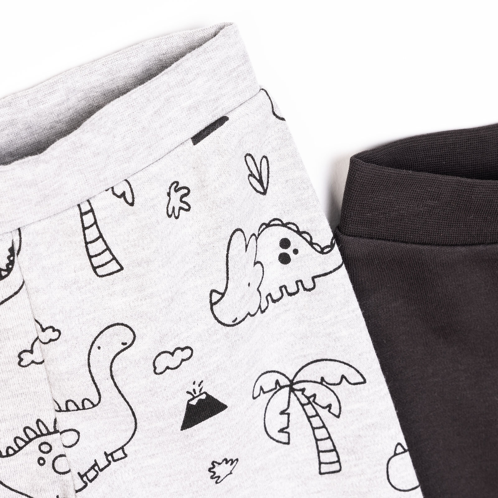 Erkek Bebek 2'li Patiksiz Alt İnterlok Palmiye Desenli