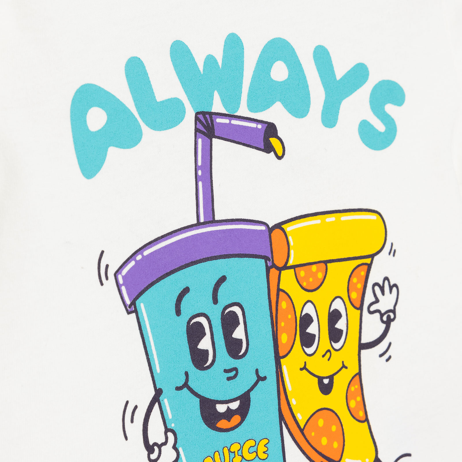 Basic Erkek Pizza Baskılı T-Shirt Erkek Bebek