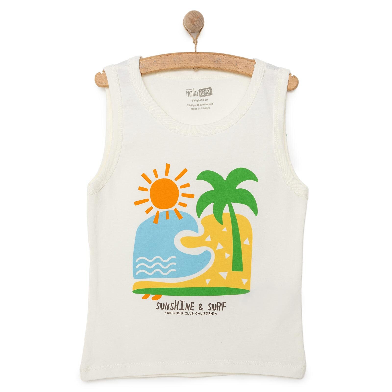 Basic Erkek Plaj Baskılı Atlet Tshirt Erkek Bebek