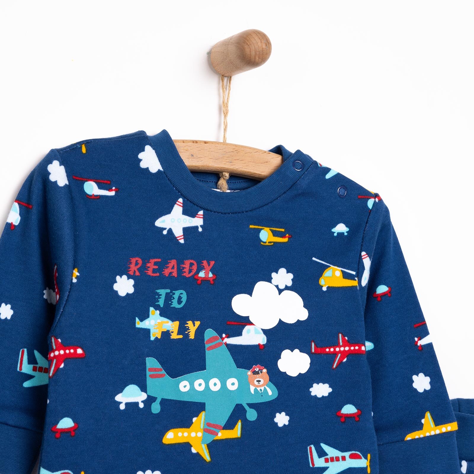 Basic Erkek Uçak Baskılı Eşofman Takımı Erkek Bebek