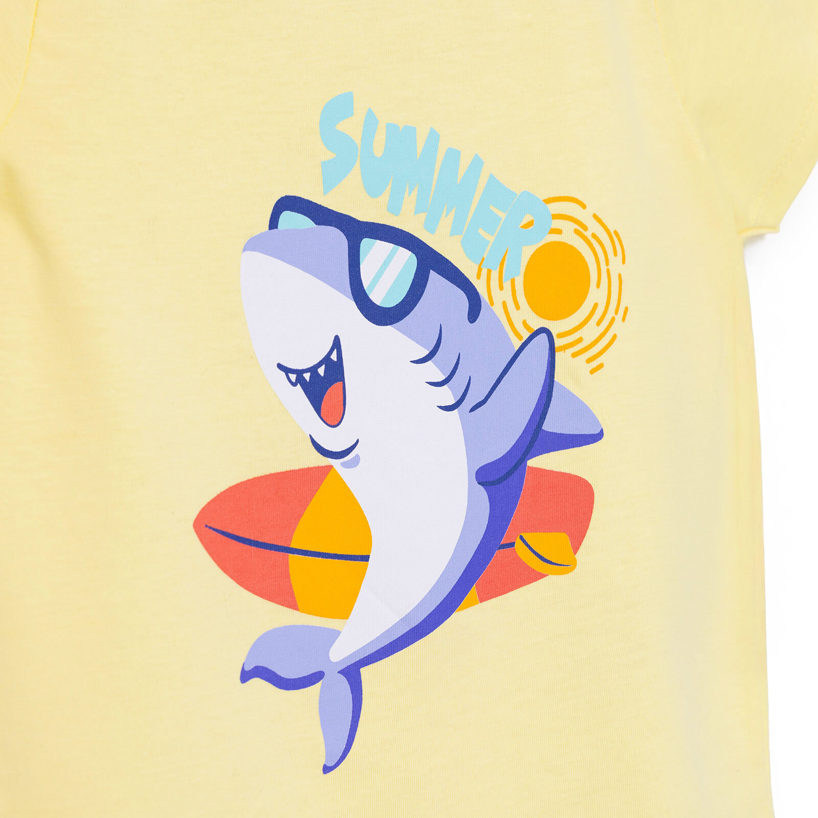 Basic Erkek Yaz Köpek Balığı Baskılı T-Shirt Erkek Bebek