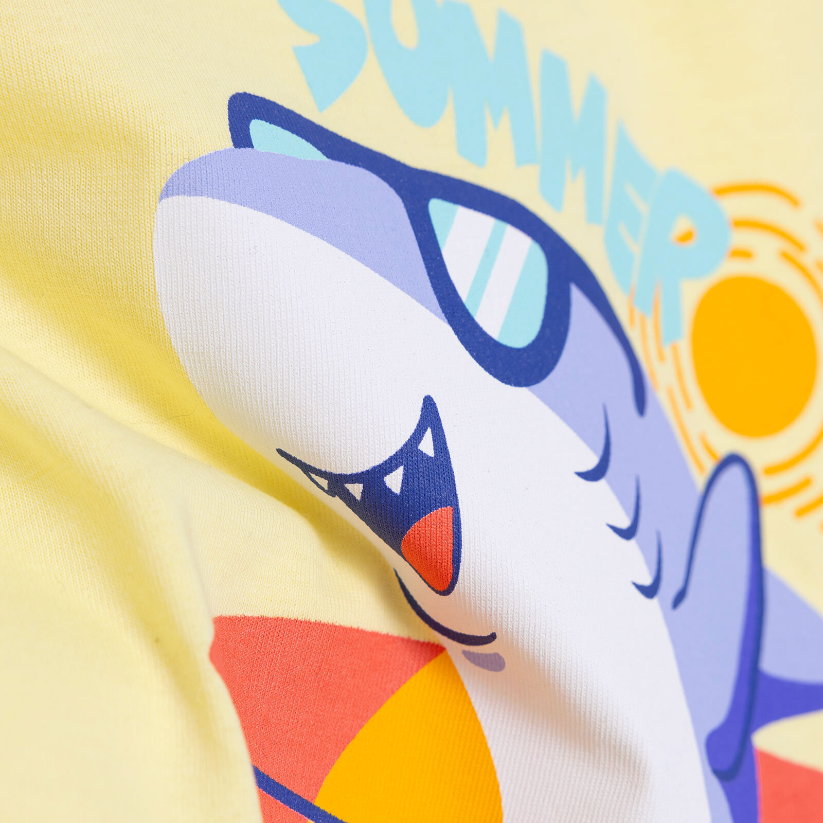 Basic Erkek Yaz Köpek Balığı Baskılı T-Shirt Erkek Bebek