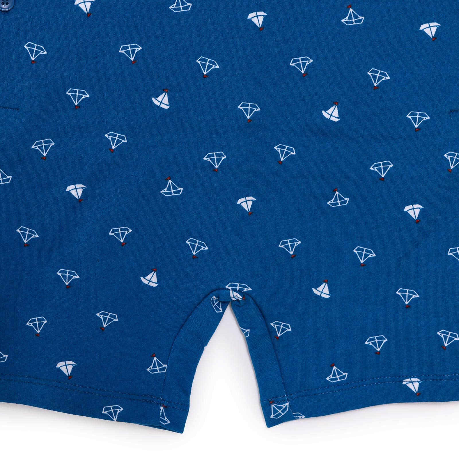 Basic Erkek Yelken Desenli Şort Salopet-Tshirt Takım Erkek Bebek