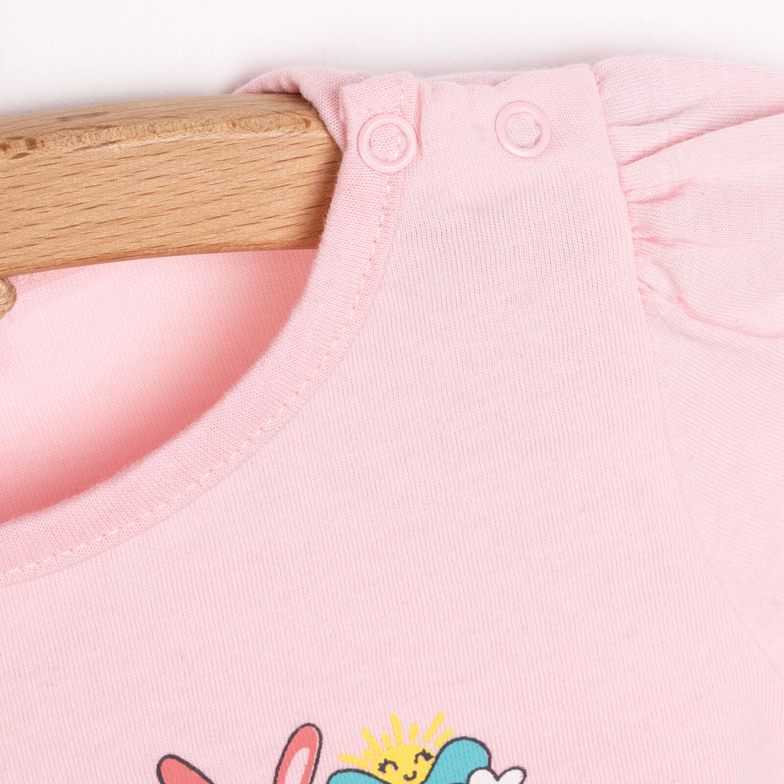 Basic Happy Baskılı Tshirt Kız Bebek