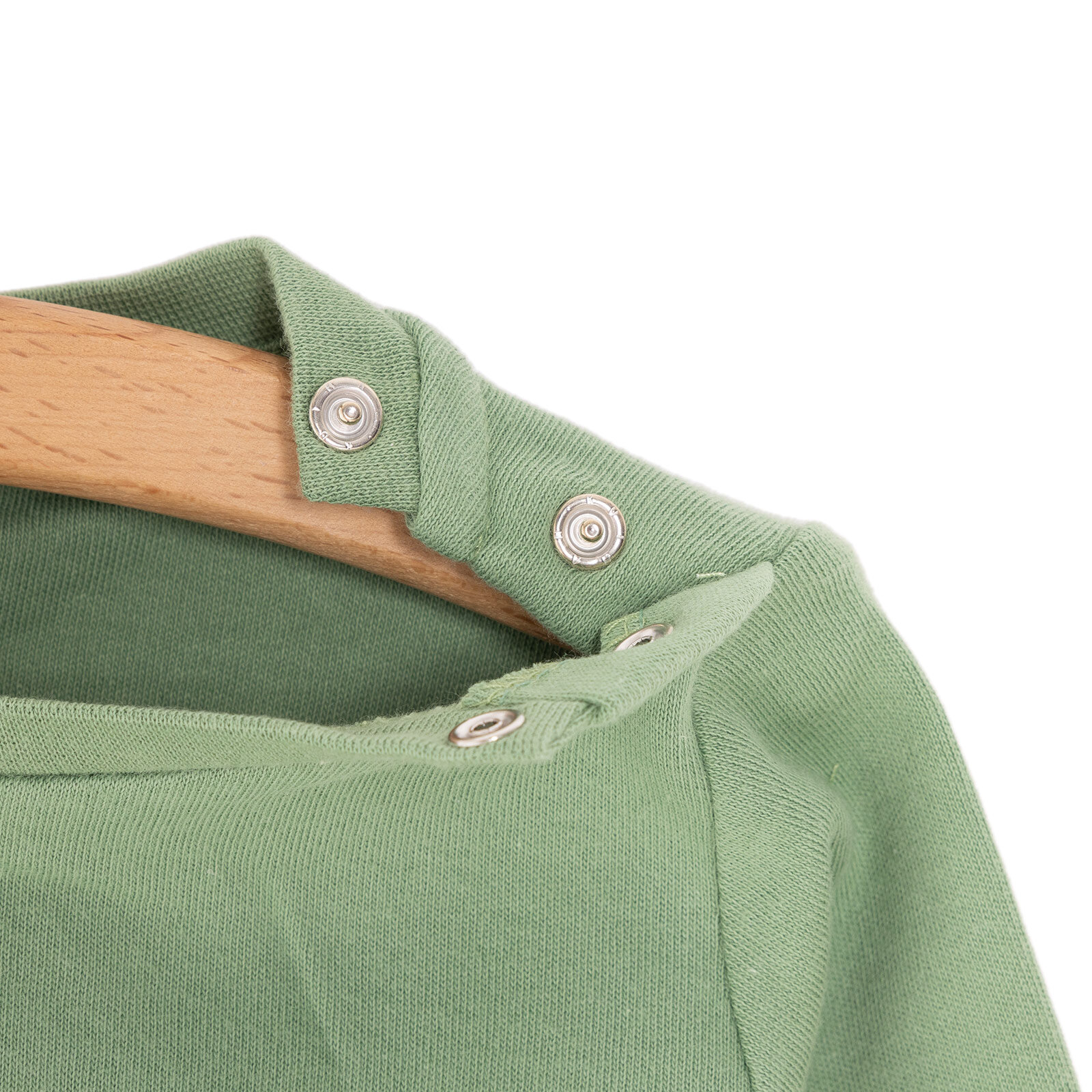 Erkek Bebek Basic Tişört İnterlok Bisiklet Yaka Uzun Kol Yeşil