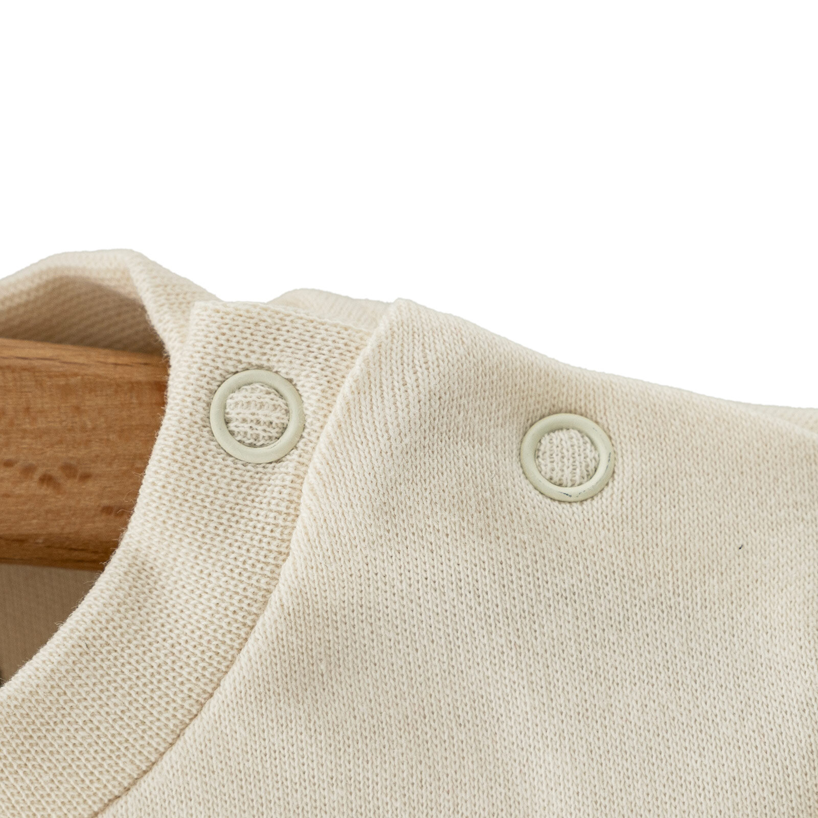 Unisex Bebek Tişört İnterlok Çıtçıtlı Bisiklet Yaka Uzun Kol Beyaz