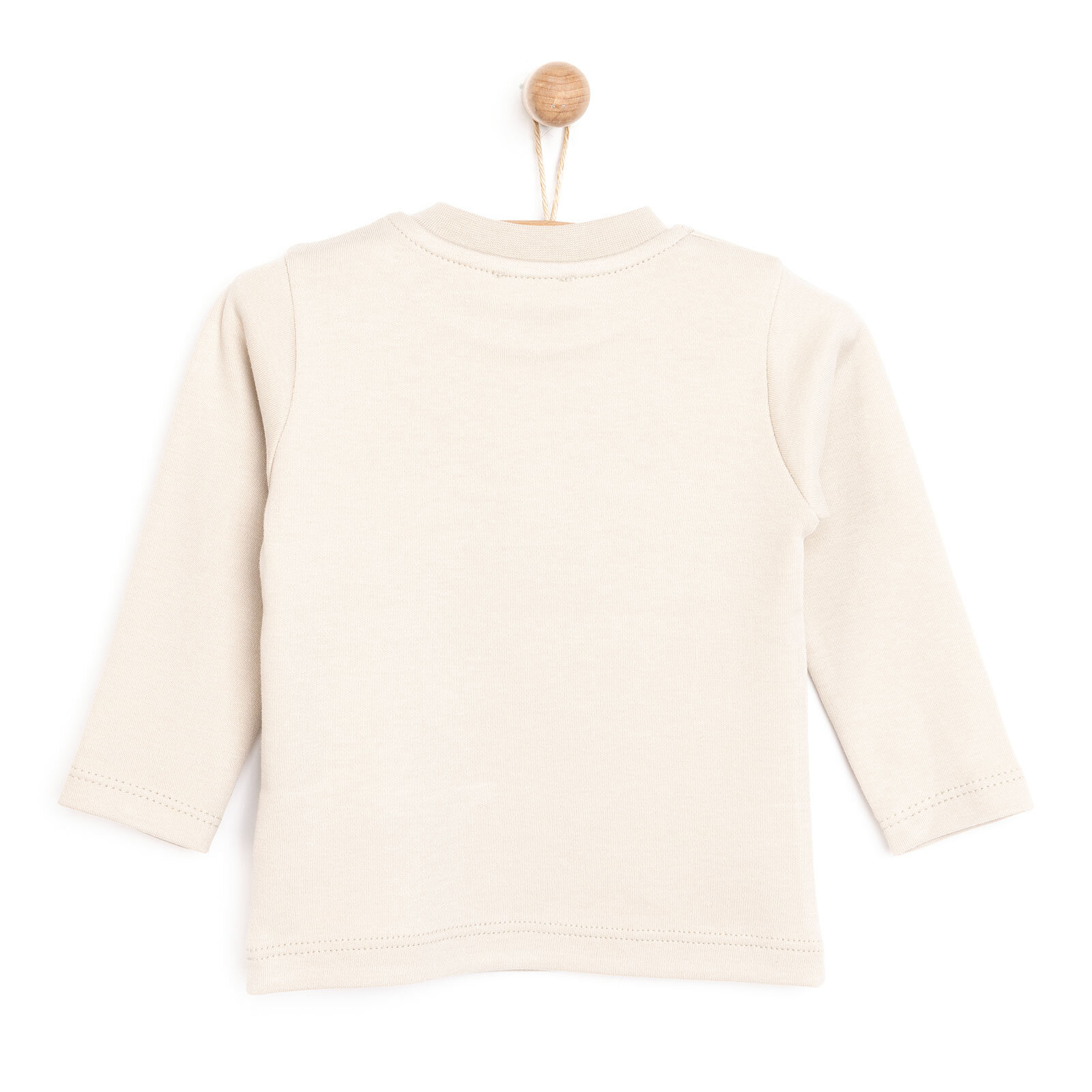 Unisex Tişört İnterlok Çıtçıtlı Bisiklet Yaka Uzun Kol