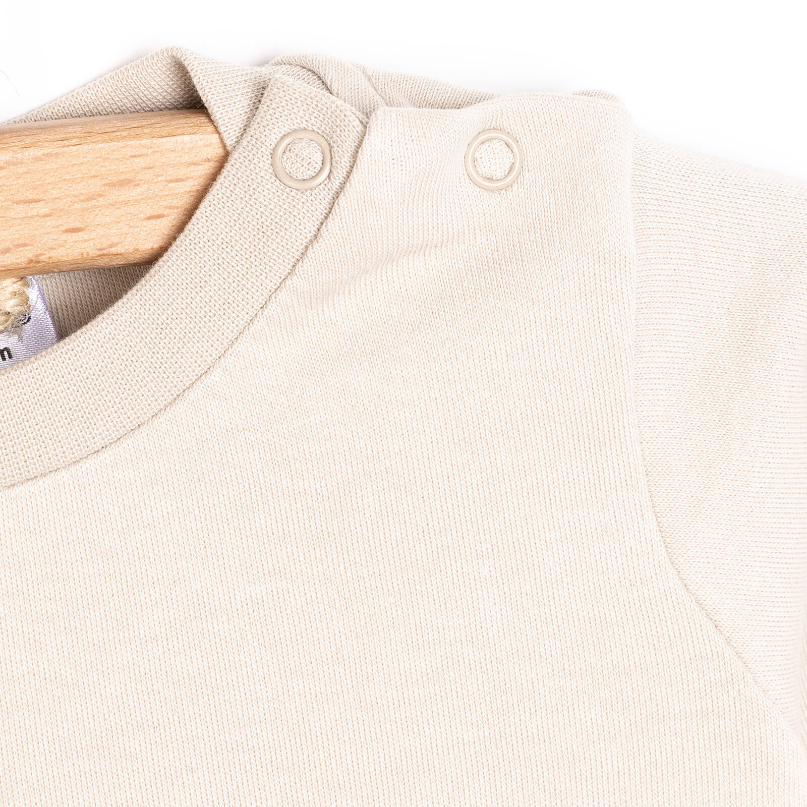 Unisex Tişört İnterlok Çıtçıtlı Bisiklet Yaka Uzun Kol