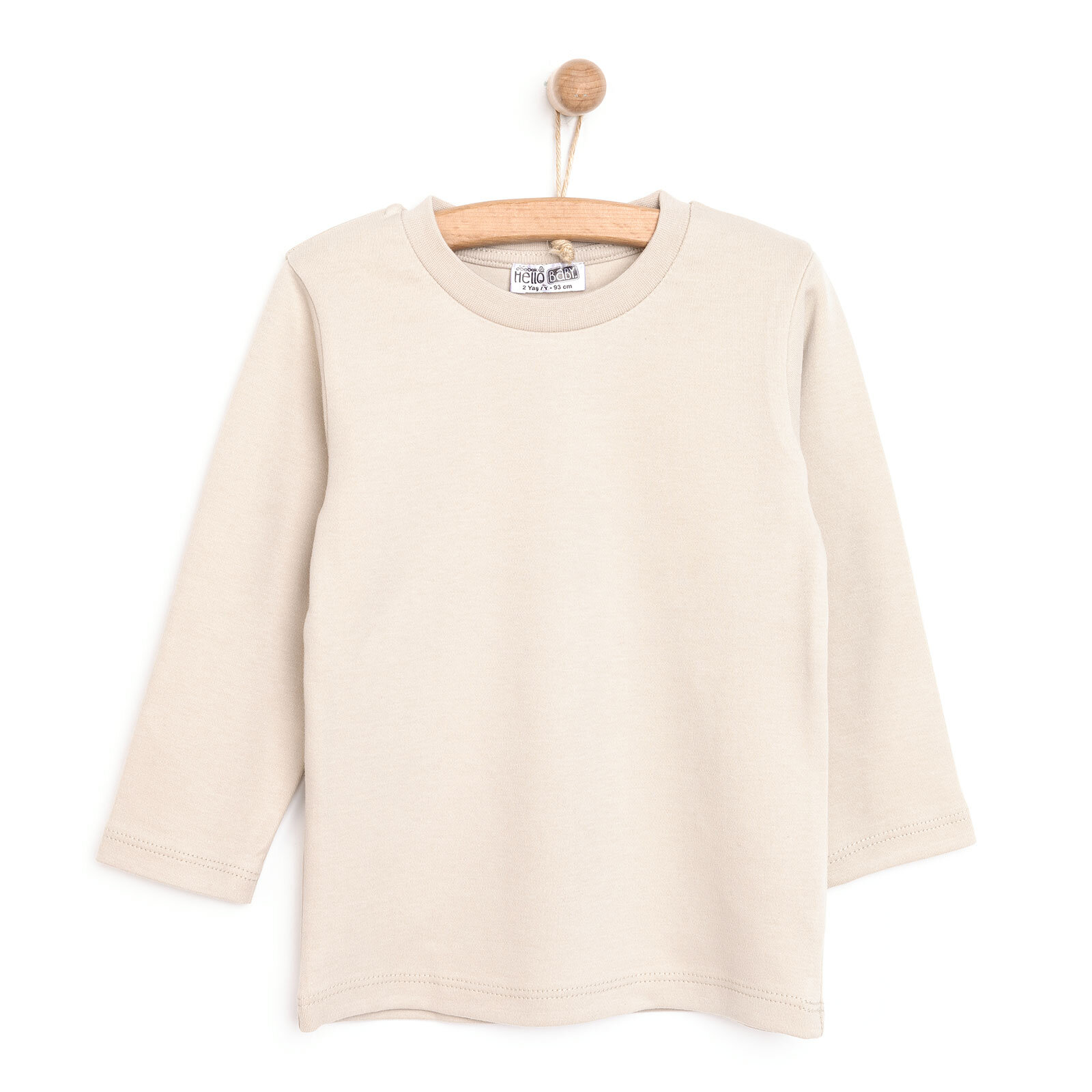 Unisex Tişört İnterlok Çıtçıtlı Bisiklet Yaka Uzun Kol